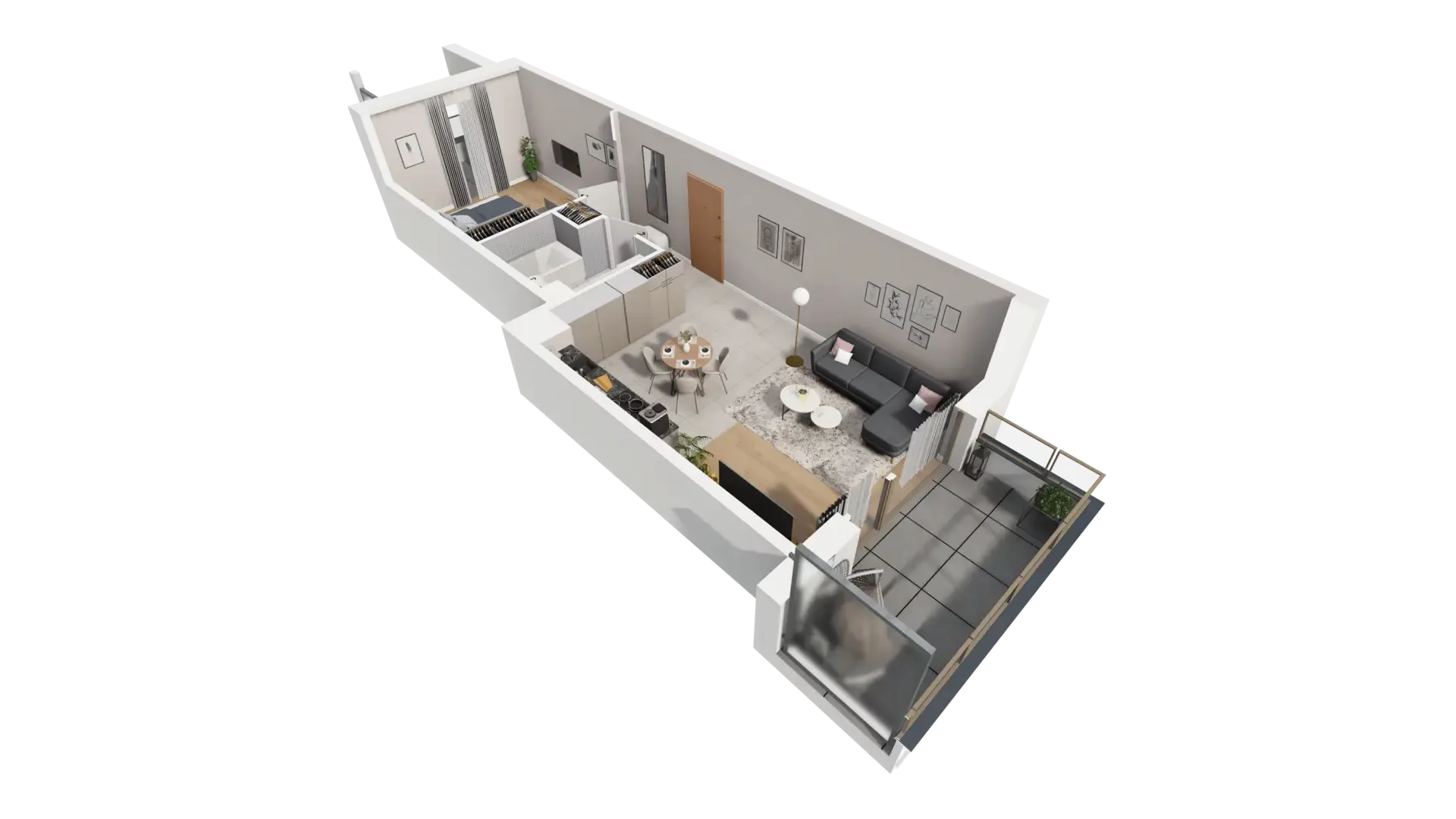 2 pokoje, mieszkanie 48,30 m², piętro 1, oferta nr B.1.1, ATAL Parkowa, Poznań, Nowe Miasto, Osiedle Warszawskie, ul. Mogileńska