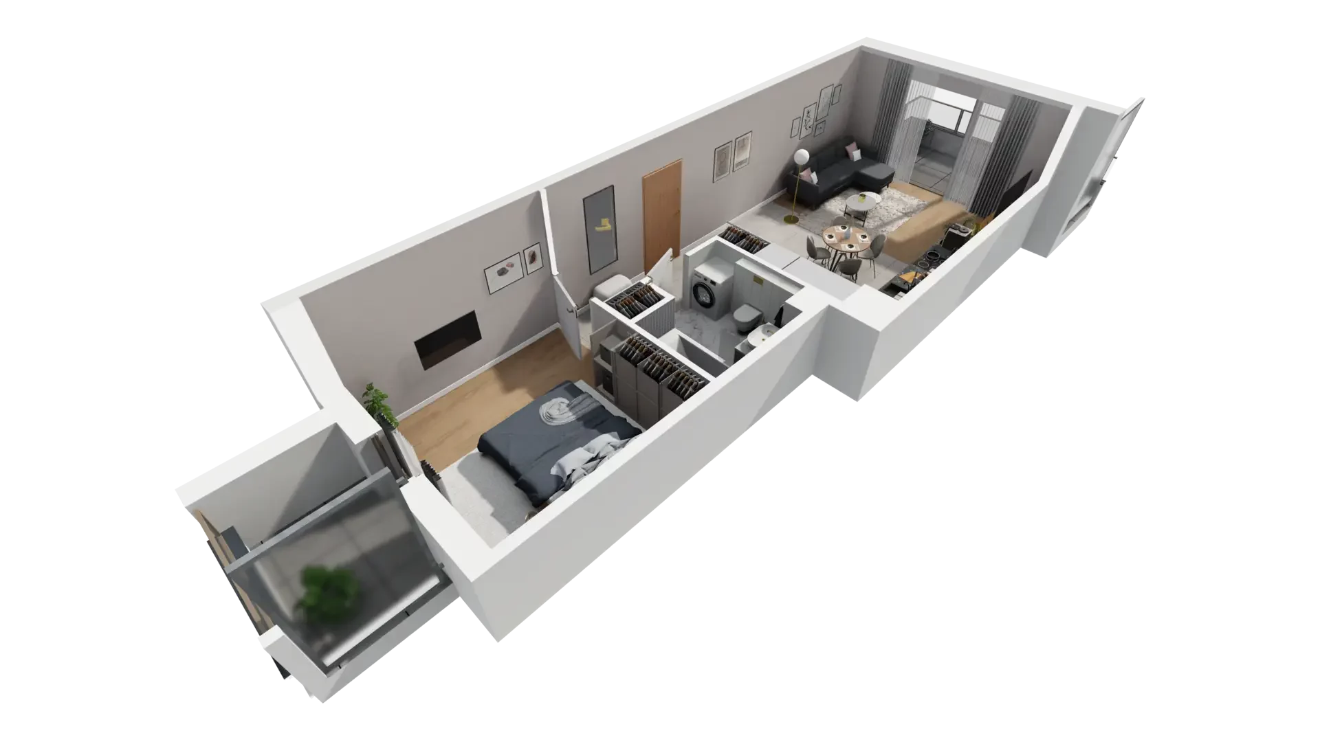 2 pokoje, mieszkanie 48,30 m², piętro 1, oferta nr B.1.1, ATAL Parkowa, Poznań, Nowe Miasto, Osiedle Warszawskie, ul. Mogileńska