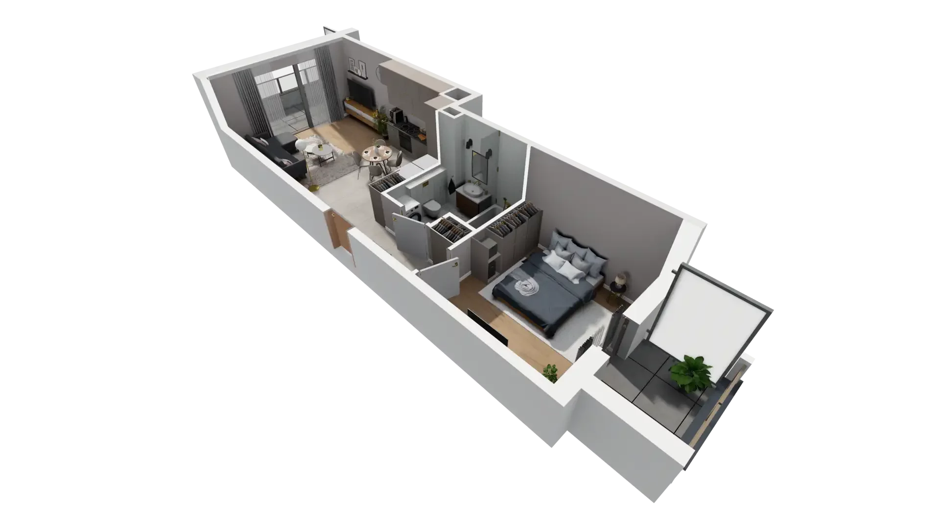 2 pokoje, mieszkanie 48,30 m², piętro 1, oferta nr B.1.1, ATAL Parkowa, Poznań, Nowe Miasto, Osiedle Warszawskie, ul. Mogileńska