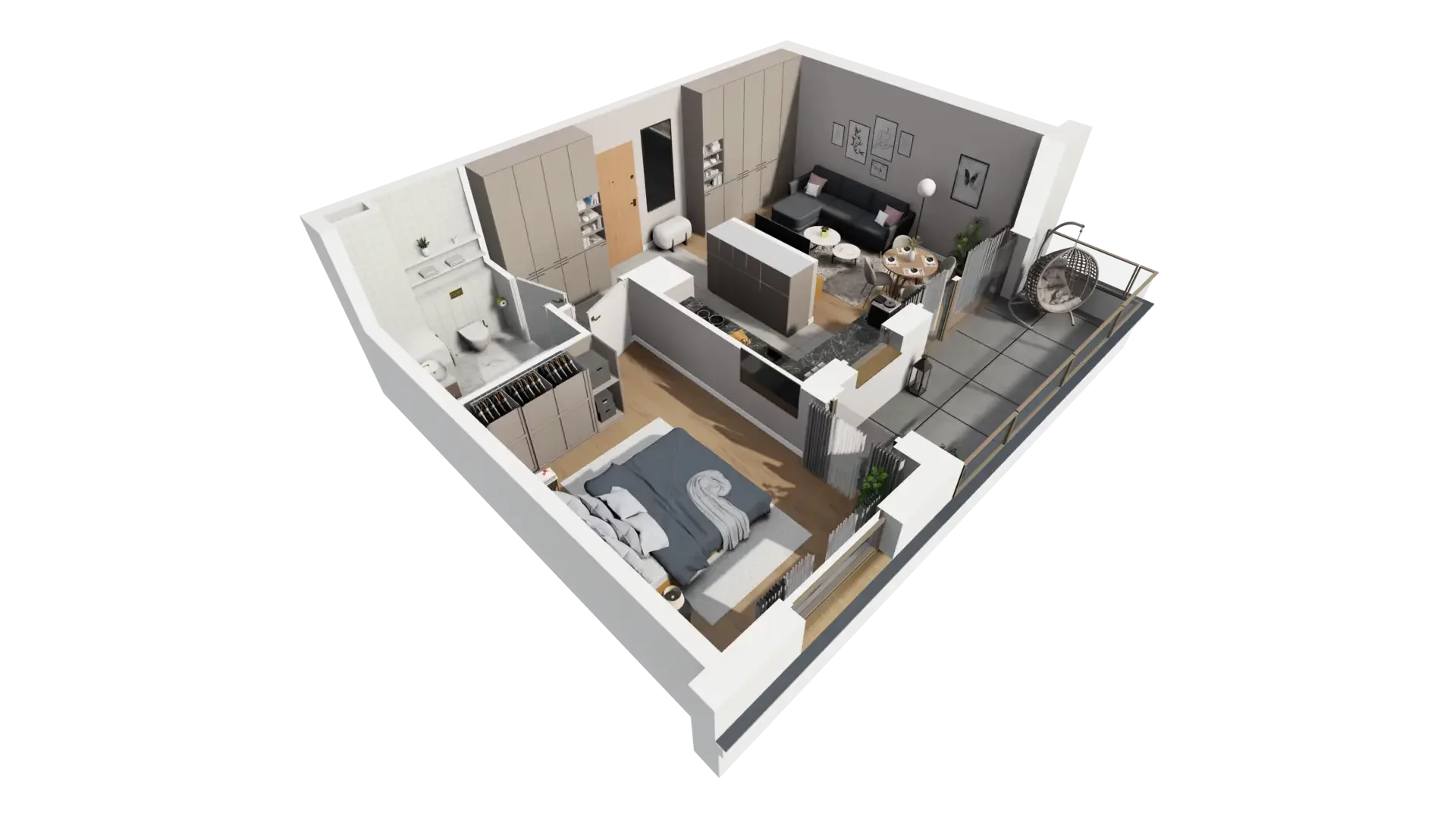 2 pokoje, mieszkanie 48,95 m², piętro 1, oferta nr B.1.2, ATAL Parkowa, Poznań, Nowe Miasto, Osiedle Warszawskie, ul. Mogileńska