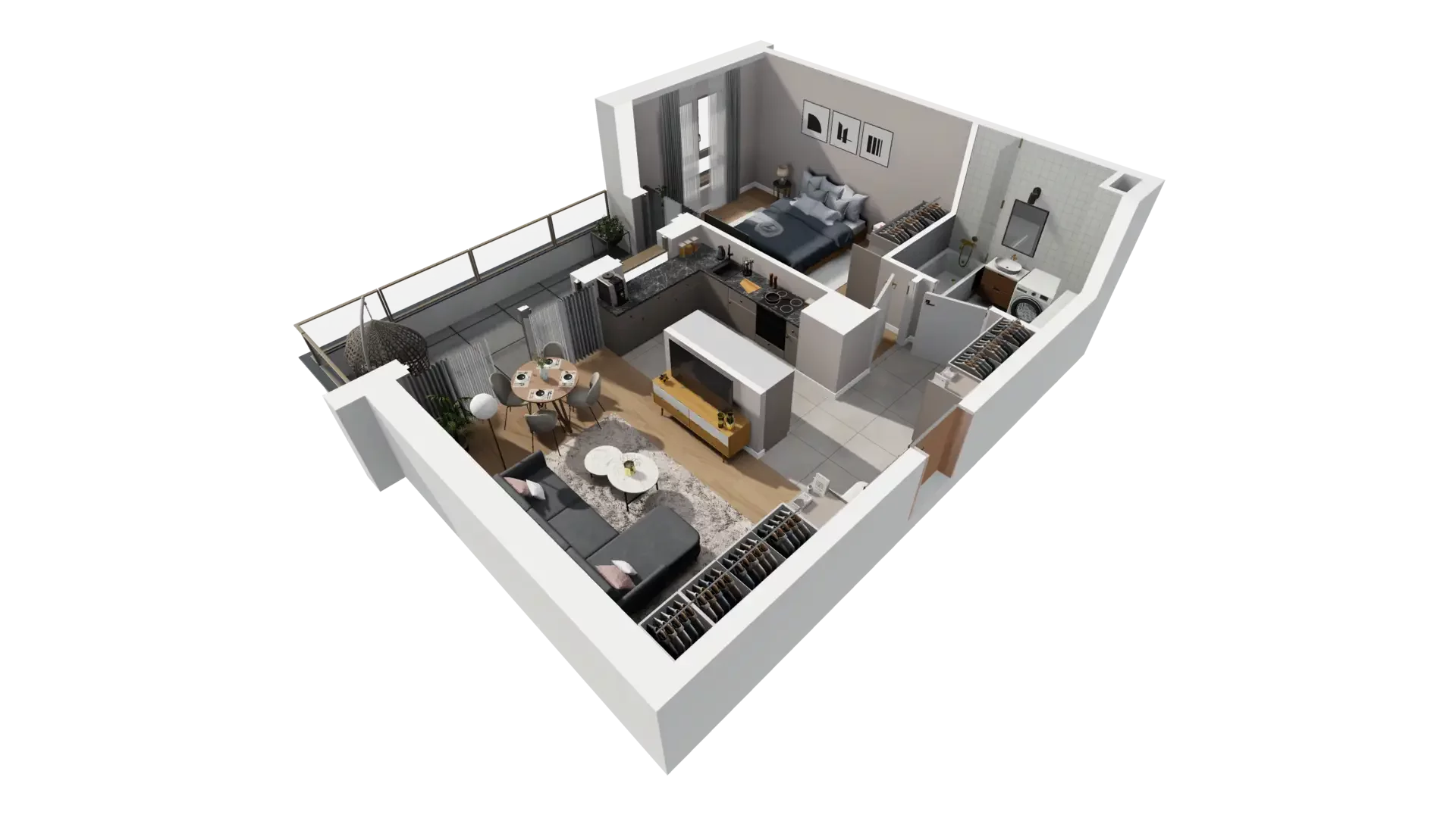 2 pokoje, mieszkanie 48,95 m², piętro 1, oferta nr B.1.2, ATAL Parkowa, Poznań, Nowe Miasto, Osiedle Warszawskie, ul. Mogileńska