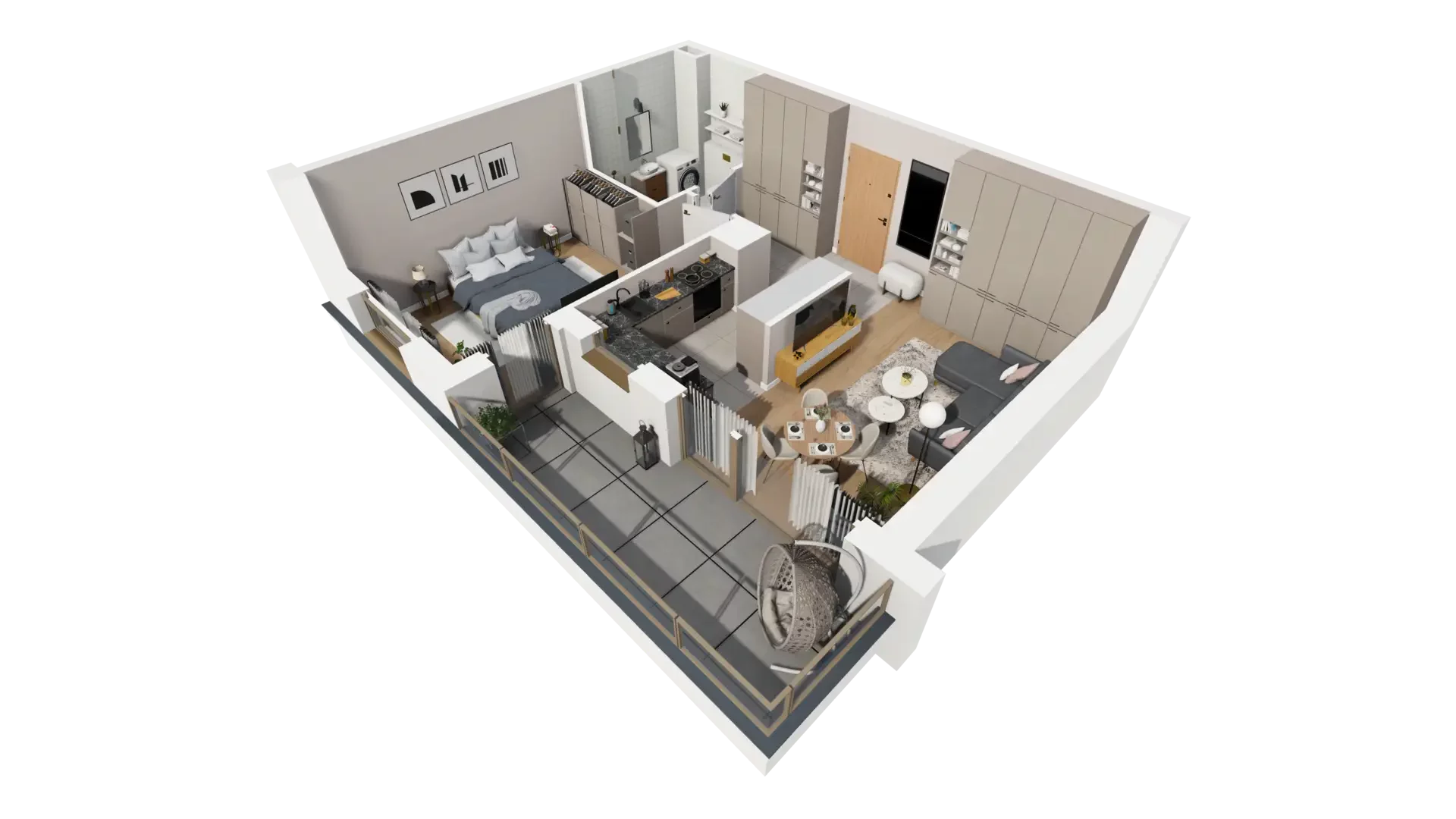 2 pokoje, mieszkanie 48,95 m², piętro 1, oferta nr B.1.2, ATAL Parkowa, Poznań, Nowe Miasto, Osiedle Warszawskie, ul. Mogileńska