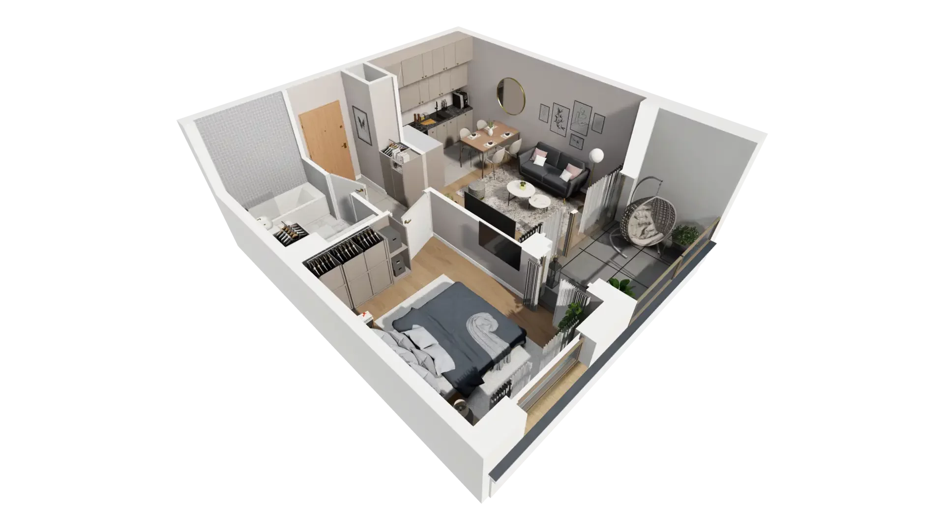 2 pokoje, mieszkanie 37,72 m², piętro 1, oferta nr C.1.2, ATAL Parkowa, Poznań, Nowe Miasto, Osiedle Warszawskie, ul. Mogileńska