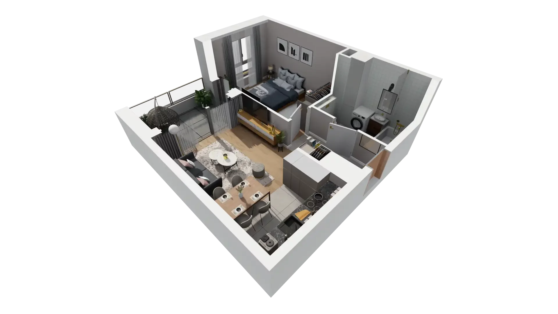 2 pokoje, mieszkanie 37,72 m², piętro 1, oferta nr C.1.2, ATAL Parkowa, Poznań, Nowe Miasto, Osiedle Warszawskie, ul. Mogileńska