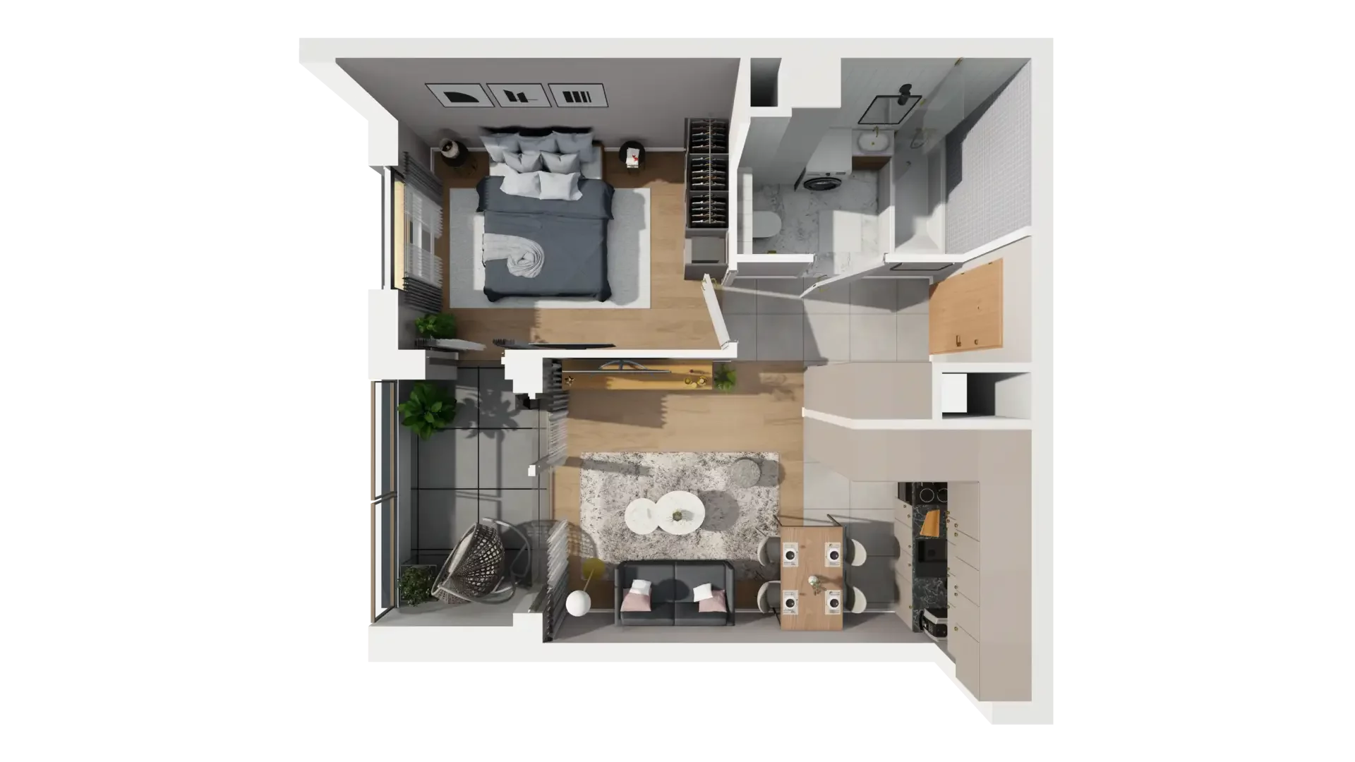 2 pokoje, mieszkanie 37,72 m², piętro 2, oferta nr C.2.2, ATAL Parkowa, Poznań, Nowe Miasto, Osiedle Warszawskie, ul. Mogileńska