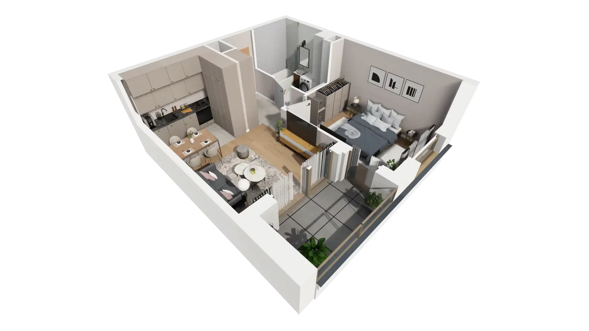 2 pokoje, mieszkanie 37,72 m², piętro 2, oferta nr C.2.3, ATAL Parkowa, Poznań, Nowe Miasto, Osiedle Warszawskie, ul. Mogileńska