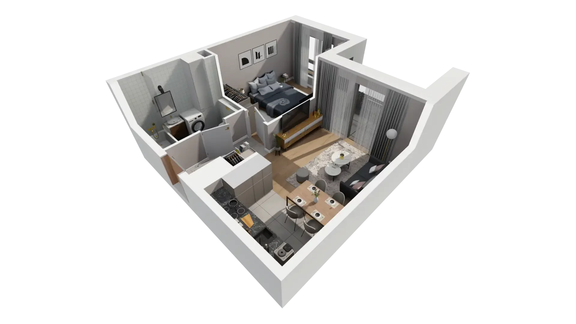 2 pokoje, mieszkanie 37,72 m², piętro 2, oferta nr C.2.3, ATAL Parkowa, Poznań, Nowe Miasto, Osiedle Warszawskie, ul. Mogileńska