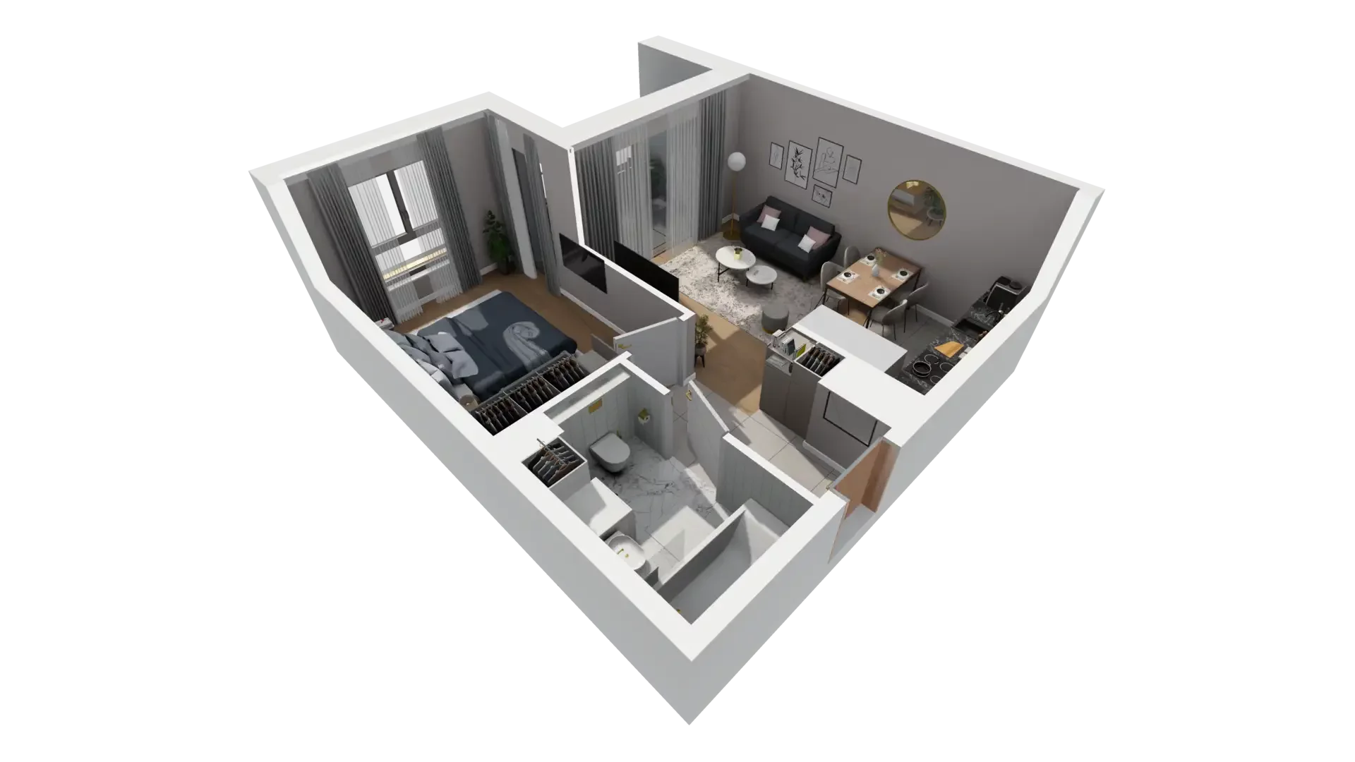 2 pokoje, mieszkanie 37,72 m², piętro 2, oferta nr C.2.3, ATAL Parkowa, Poznań, Nowe Miasto, Osiedle Warszawskie, ul. Mogileńska
