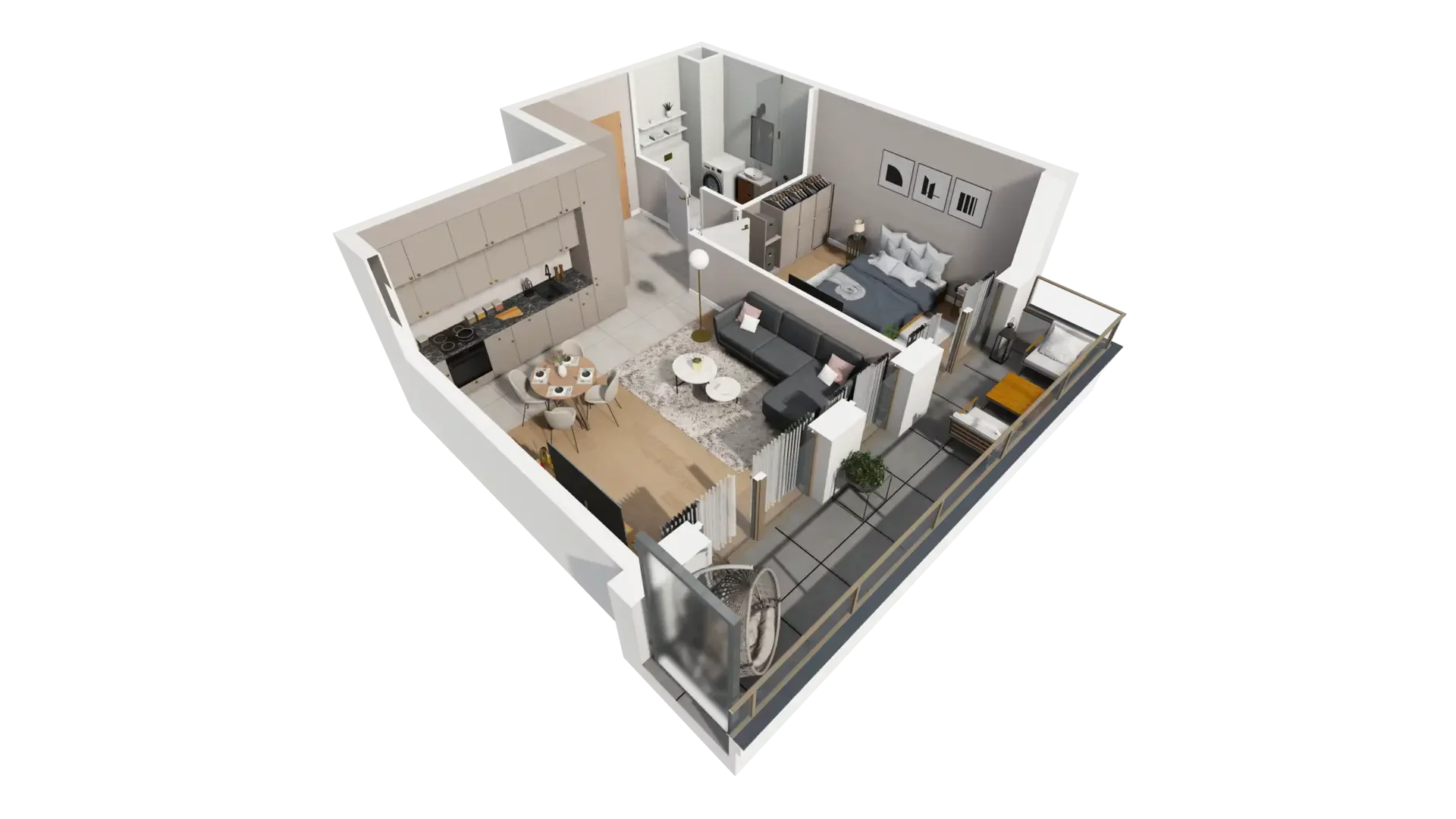 2 pokoje, mieszkanie 46,16 m², piętro 2, oferta nr D.2.1, ATAL Parkowa, Poznań, Nowe Miasto, Osiedle Warszawskie, ul. Mogileńska