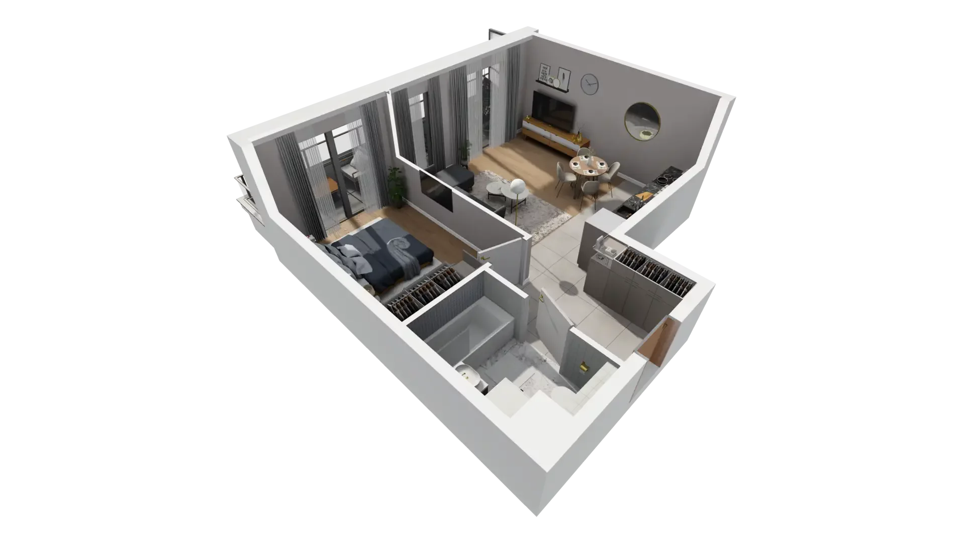 2 pokoje, mieszkanie 46,16 m², piętro 2, oferta nr D.2.1, ATAL Parkowa, Poznań, Nowe Miasto, Osiedle Warszawskie, ul. Mogileńska