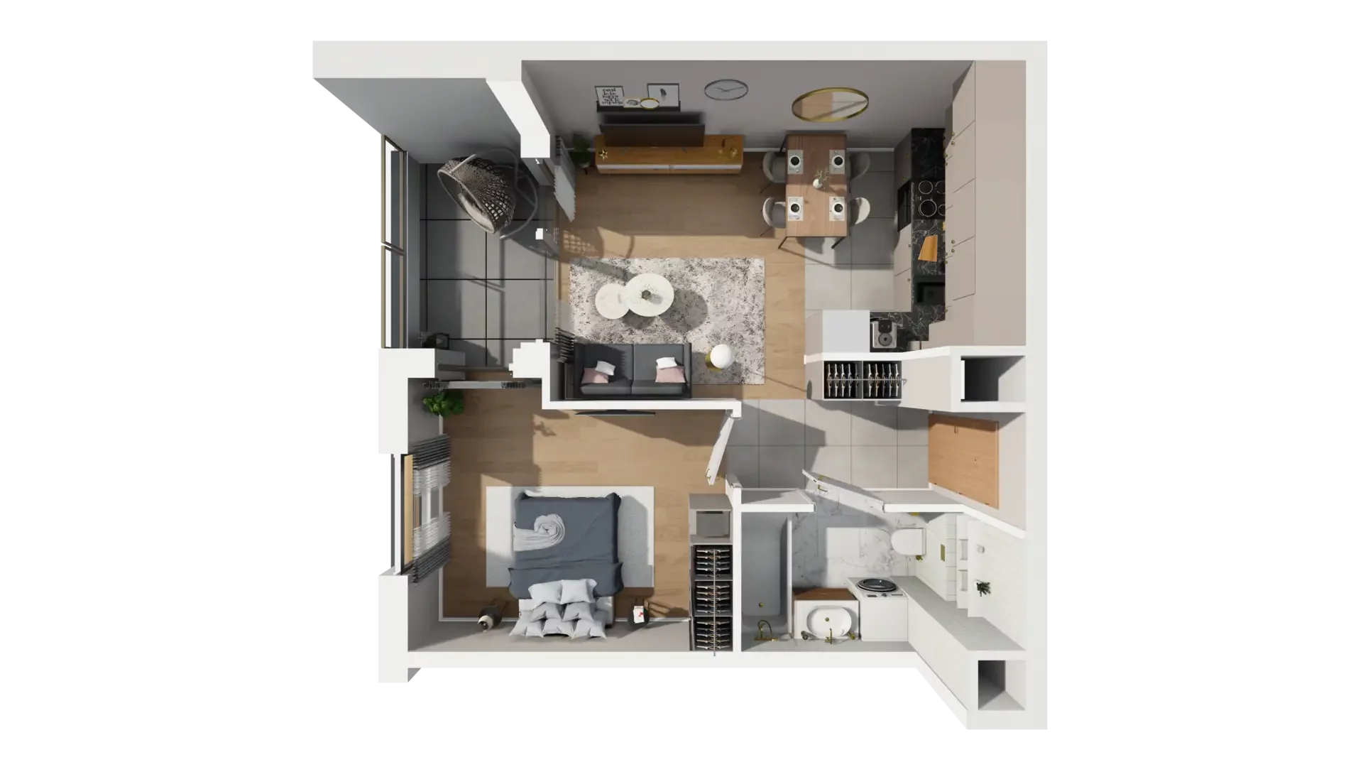 2 pokoje, mieszkanie 39,68 m², piętro 2, oferta nr D.2.5, ATAL Parkowa, Poznań, Nowe Miasto, Osiedle Warszawskie, ul. Mogileńska