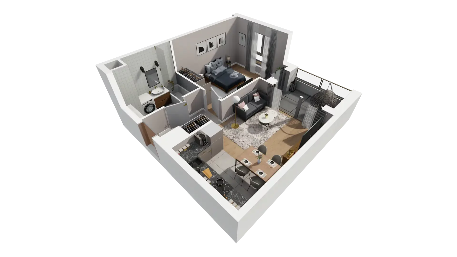 2 pokoje, mieszkanie 39,68 m², piętro 2, oferta nr D.2.5, ATAL Parkowa, Poznań, Nowe Miasto, Osiedle Warszawskie, ul. Mogileńska