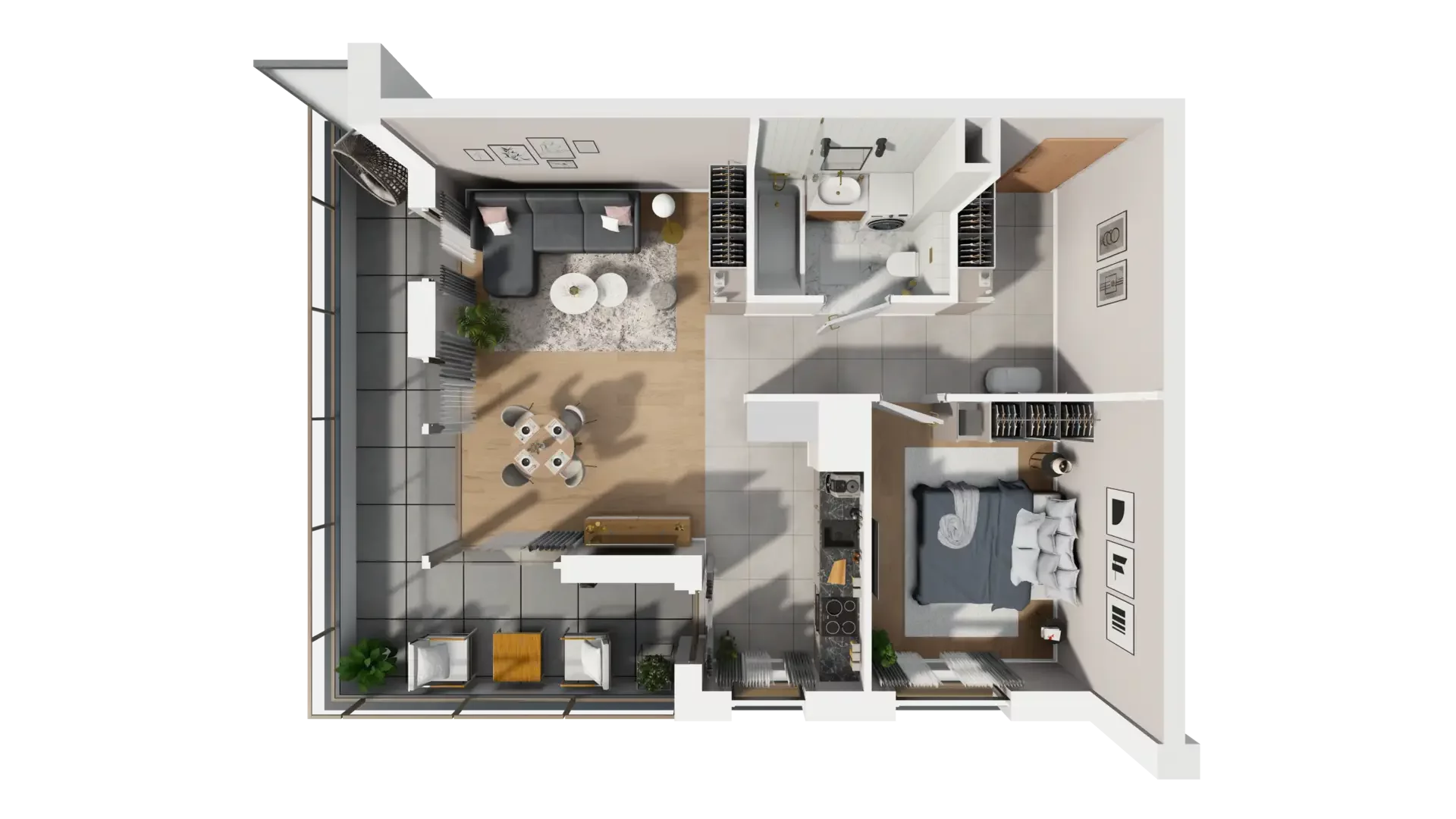 2 pokoje, mieszkanie 53,29 m², piętro 3, oferta nr C.3.4, ATAL Parkowa, Poznań, Nowe Miasto, Osiedle Warszawskie, ul. Mogileńska