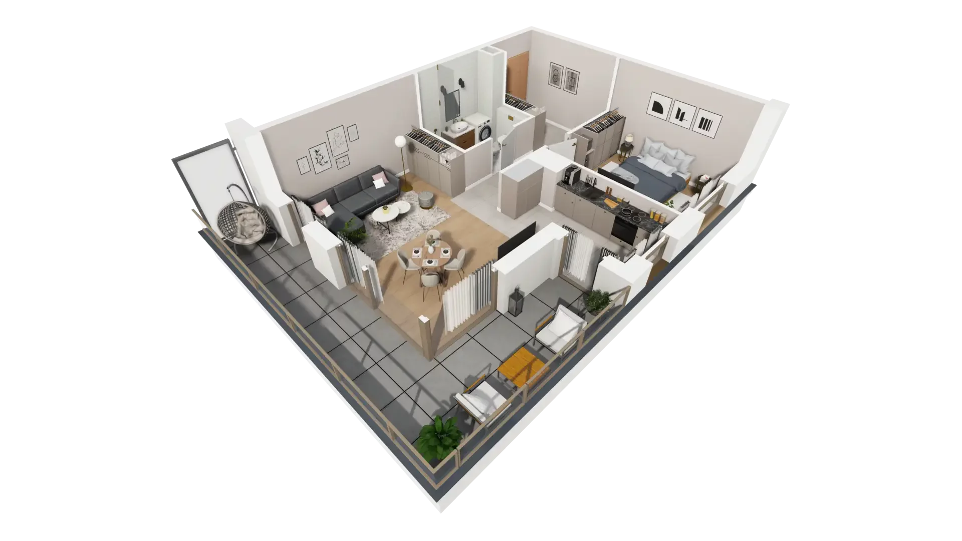 2 pokoje, mieszkanie 53,29 m², piętro 3, oferta nr C.3.4, ATAL Parkowa, Poznań, Nowe Miasto, Osiedle Warszawskie, ul. Mogileńska
