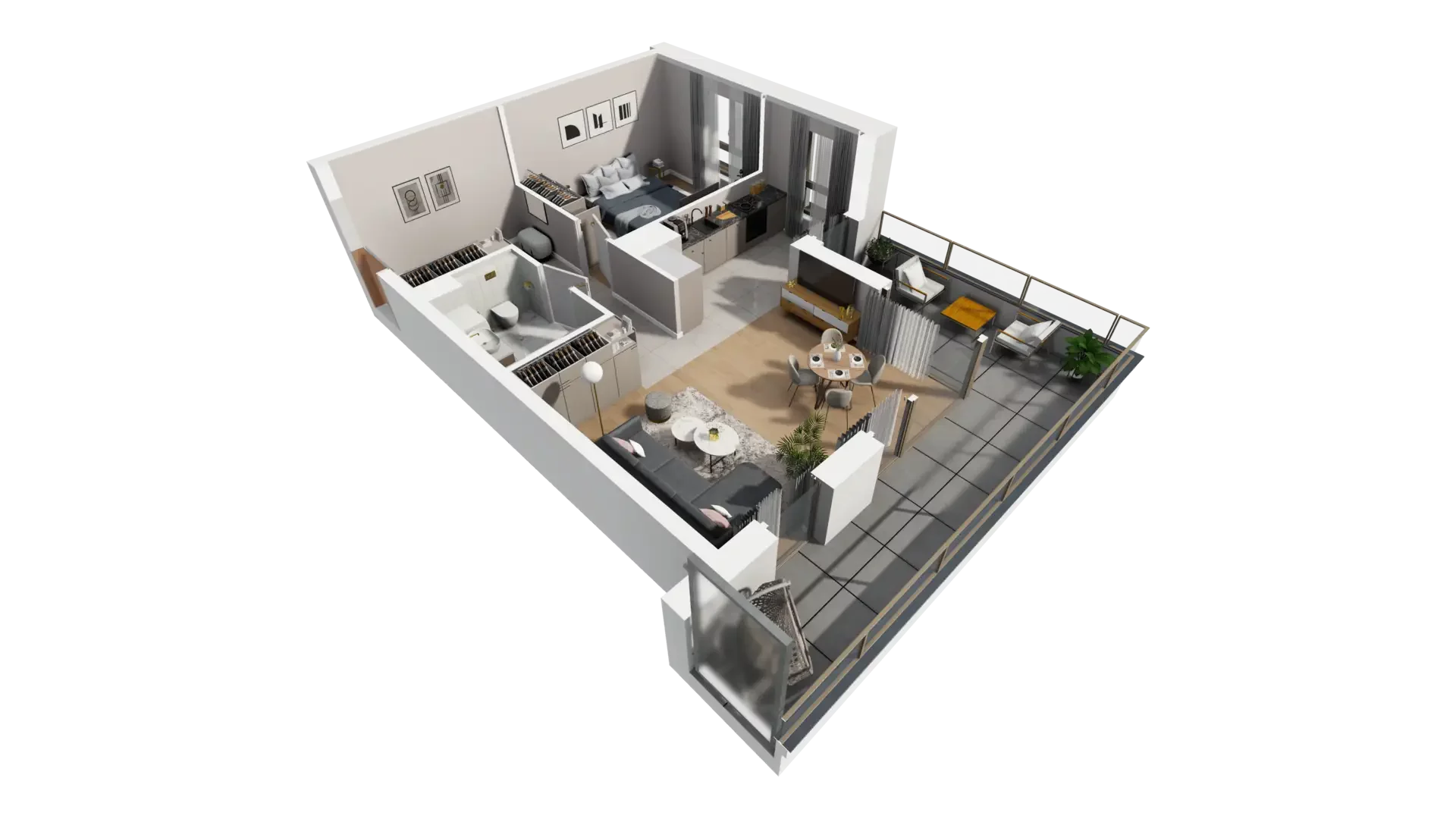 2 pokoje, mieszkanie 53,29 m², piętro 3, oferta nr C.3.4, ATAL Parkowa, Poznań, Nowe Miasto, Osiedle Warszawskie, ul. Mogileńska