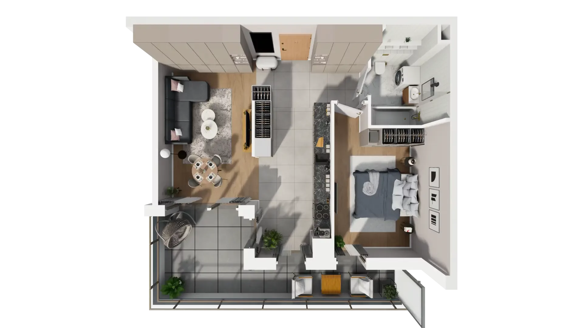 2 pokoje, mieszkanie 54,68 m², piętro 3, oferta nr C.3.5, ATAL Parkowa, Poznań, Nowe Miasto, Osiedle Warszawskie, ul. Mogileńska