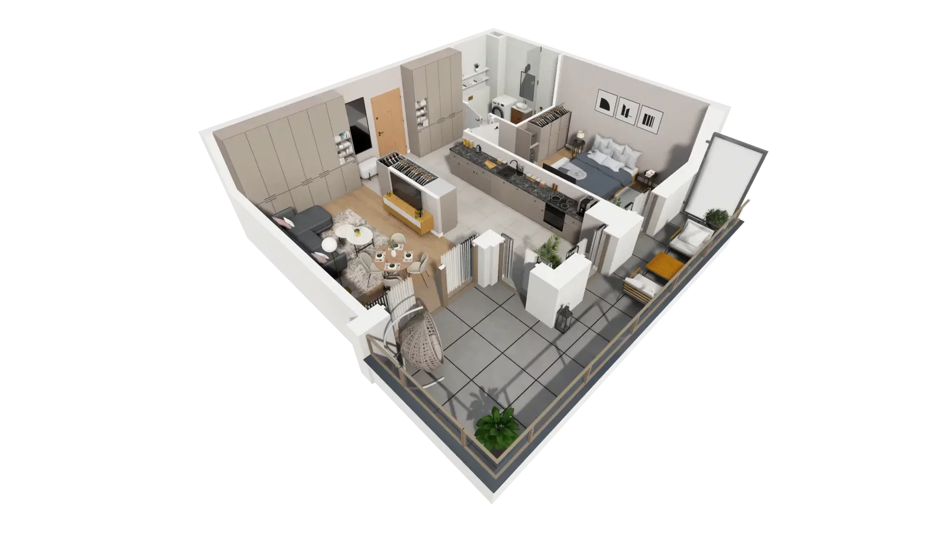 2 pokoje, mieszkanie 54,68 m², piętro 3, oferta nr C.3.5, ATAL Parkowa, Poznań, Nowe Miasto, Osiedle Warszawskie, ul. Mogileńska