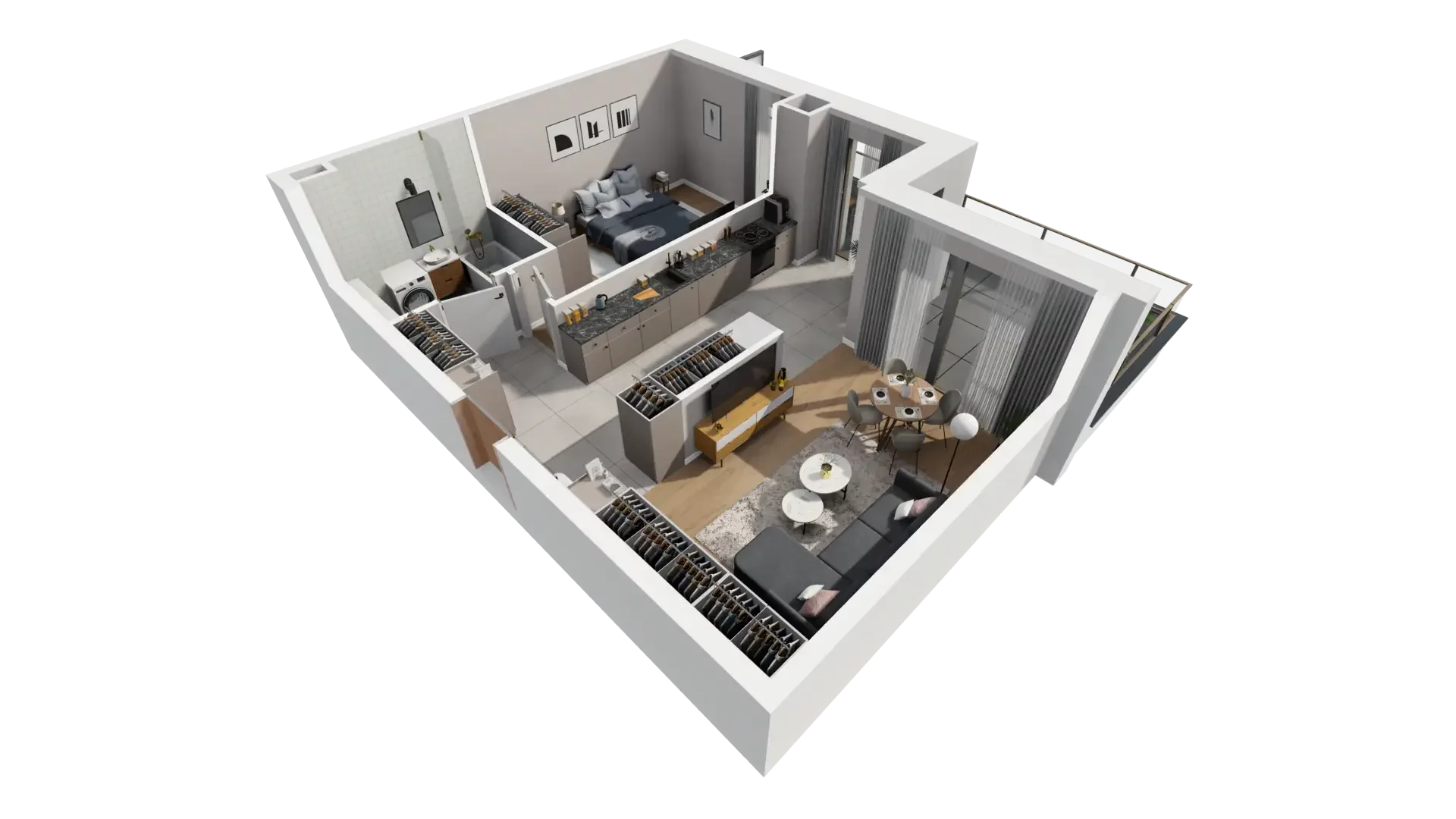 2 pokoje, mieszkanie 54,68 m², piętro 3, oferta nr C.3.5, ATAL Parkowa, Poznań, Nowe Miasto, Osiedle Warszawskie, ul. Mogileńska