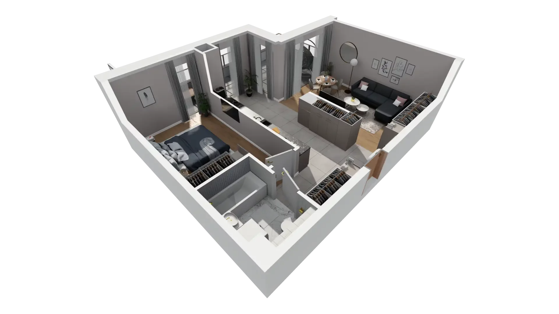 2 pokoje, mieszkanie 54,68 m², piętro 3, oferta nr C.3.5, ATAL Parkowa, Poznań, Nowe Miasto, Osiedle Warszawskie, ul. Mogileńska