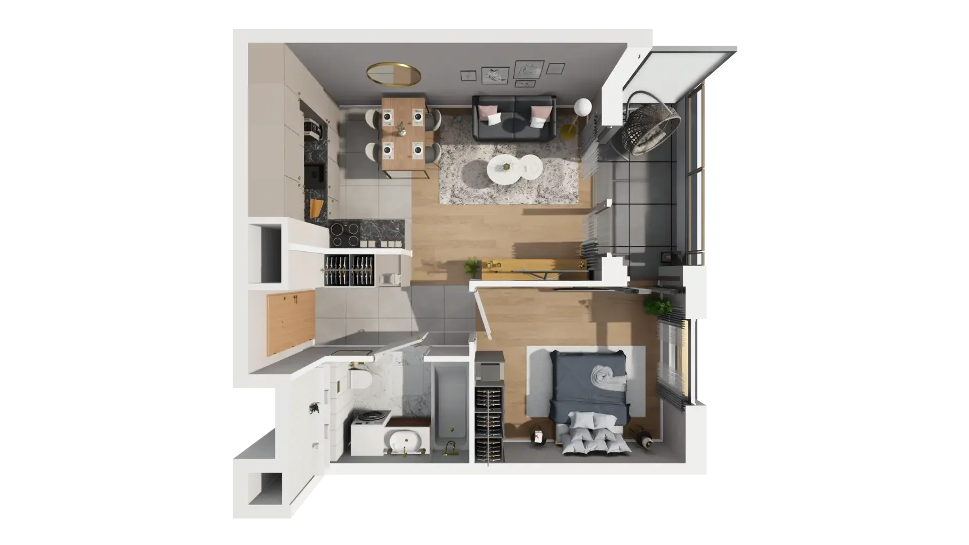 2 pokoje, mieszkanie 39,38 m², piętro 3, oferta nr D.3.3, ATAL Parkowa, Poznań, Nowe Miasto, Osiedle Warszawskie, ul. Mogileńska