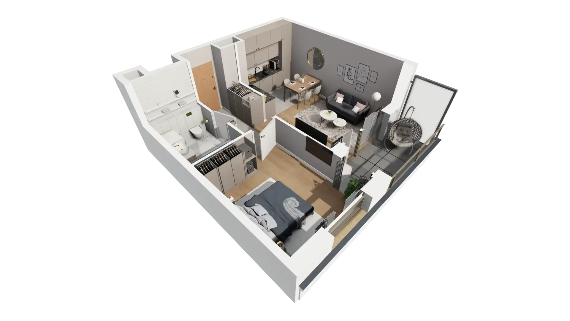 2 pokoje, mieszkanie 39,38 m², piętro 3, oferta nr D.3.3, ATAL Parkowa, Poznań, Nowe Miasto, Osiedle Warszawskie, ul. Mogileńska