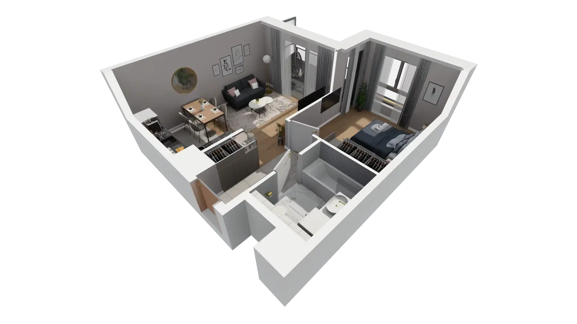 2 pokoje, mieszkanie 39,38 m², piętro 3, oferta nr D.3.3, ATAL Parkowa, Poznań, Nowe Miasto, Osiedle Warszawskie, ul. Mogileńska