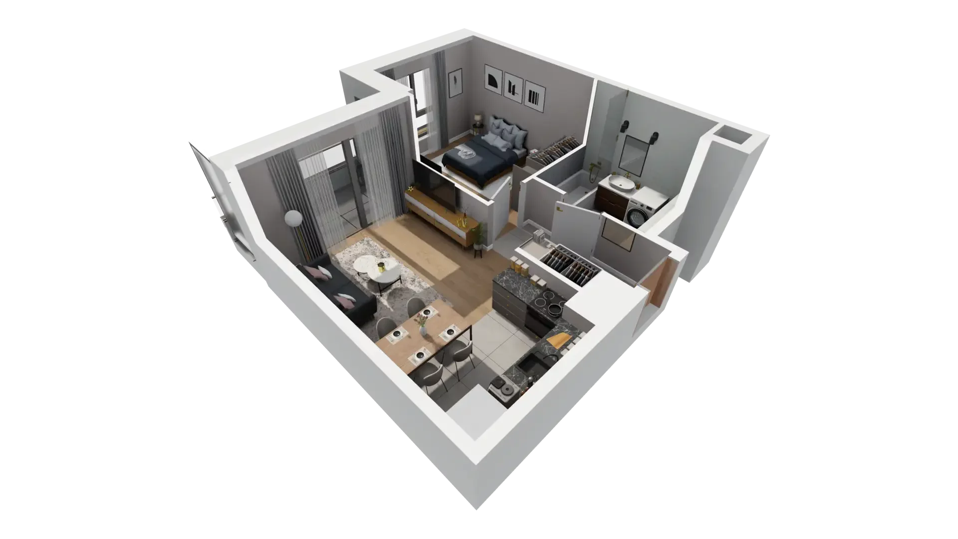 2 pokoje, mieszkanie 39,38 m², piętro 3, oferta nr D.3.3, ATAL Parkowa, Poznań, Nowe Miasto, Osiedle Warszawskie, ul. Mogileńska