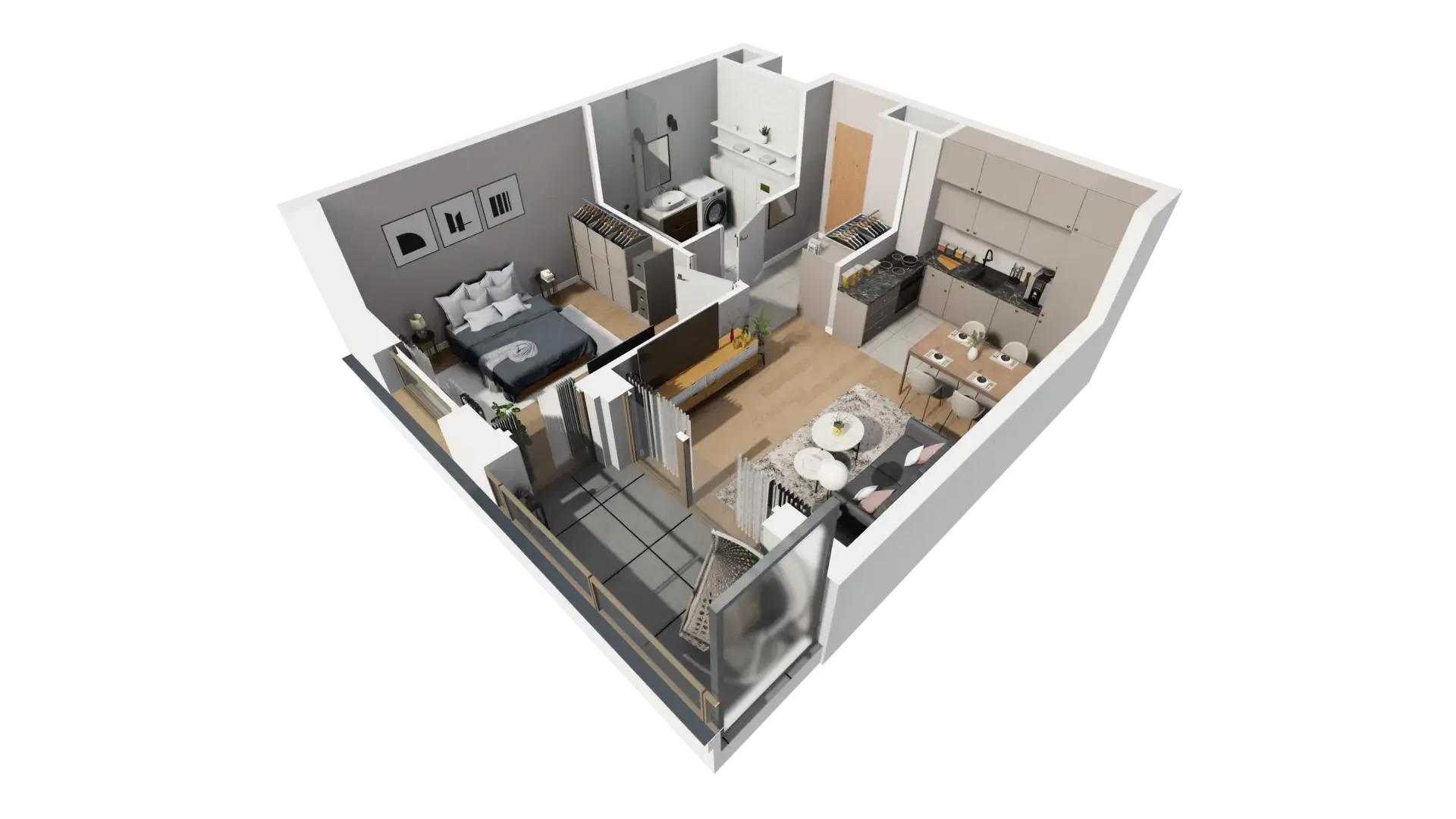 2 pokoje, mieszkanie 39,38 m², piętro 3, oferta nr D.3.3, ATAL Parkowa, Poznań, Nowe Miasto, Osiedle Warszawskie, ul. Mogileńska