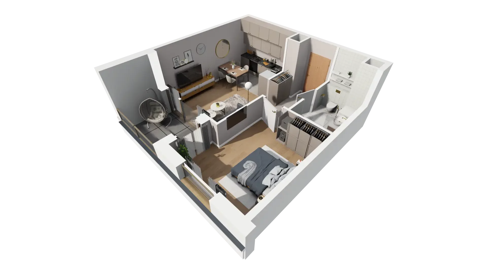 2 pokoje, mieszkanie 39,68 m², piętro 3, oferta nr D.3.5, ATAL Parkowa, Poznań, Nowe Miasto, Osiedle Warszawskie, ul. Mogileńska