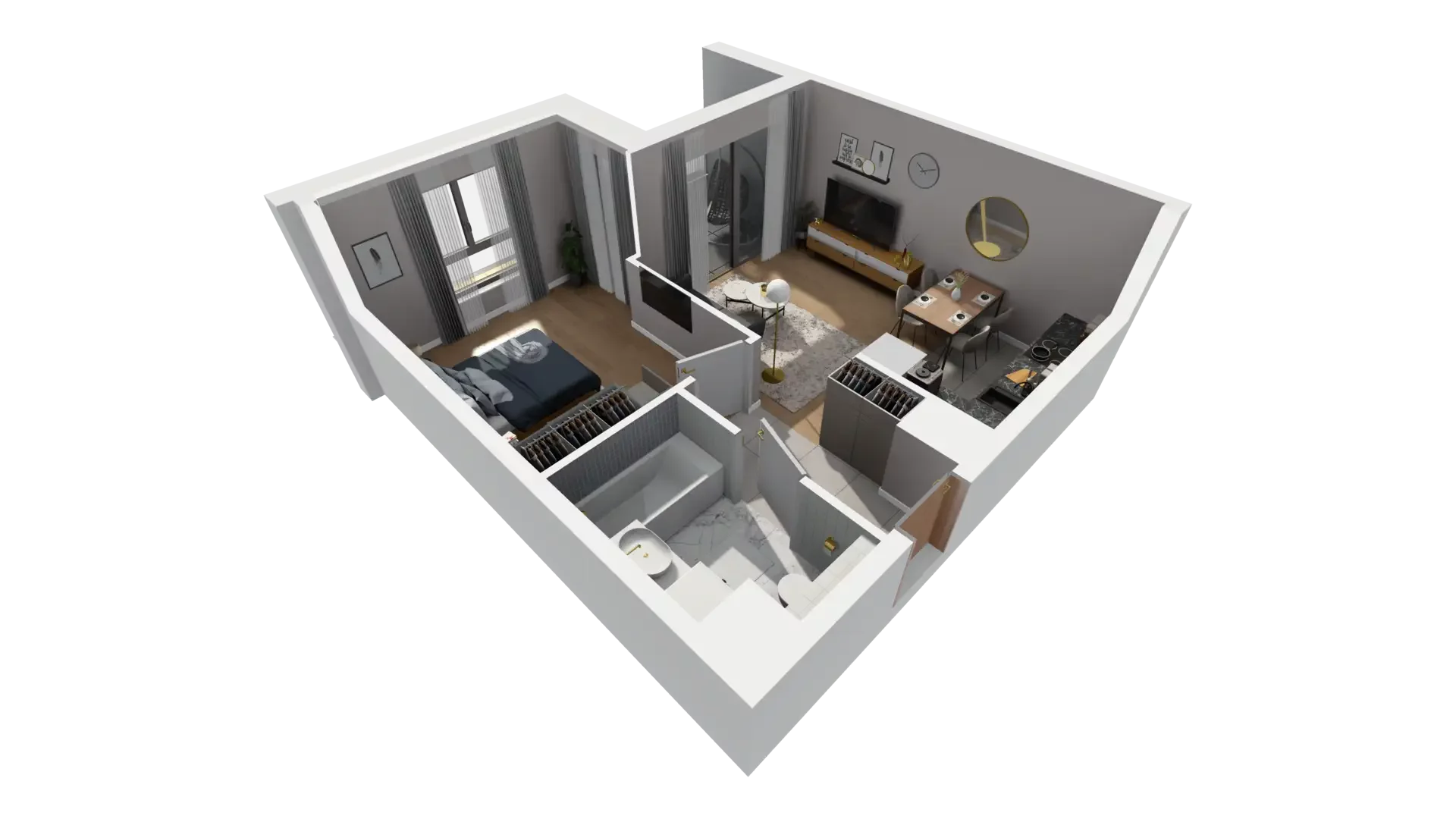 2 pokoje, mieszkanie 39,68 m², piętro 3, oferta nr D.3.5, ATAL Parkowa, Poznań, Nowe Miasto, Osiedle Warszawskie, ul. Mogileńska