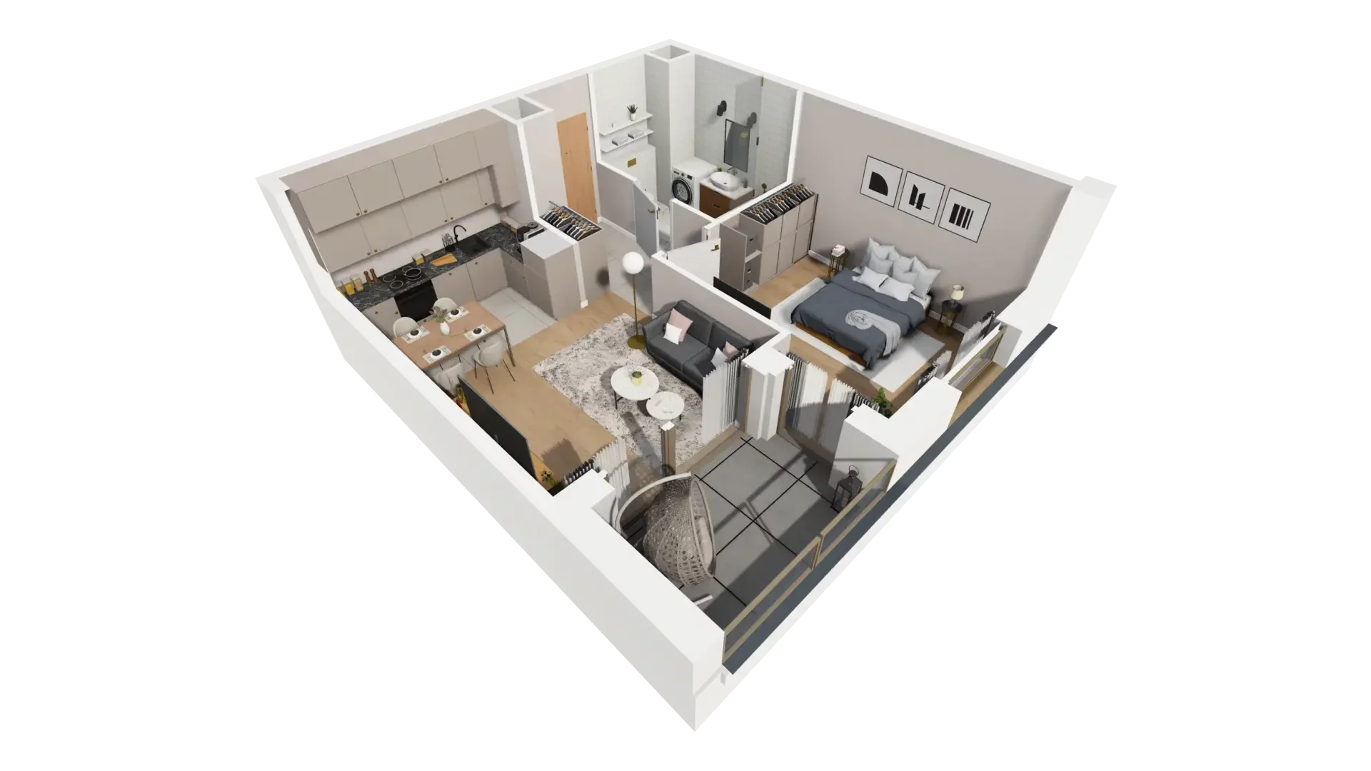 2 pokoje, mieszkanie 39,68 m², piętro 5, oferta nr D.5.5, ATAL Parkowa, Poznań, Nowe Miasto, Osiedle Warszawskie, ul. Mogileńska