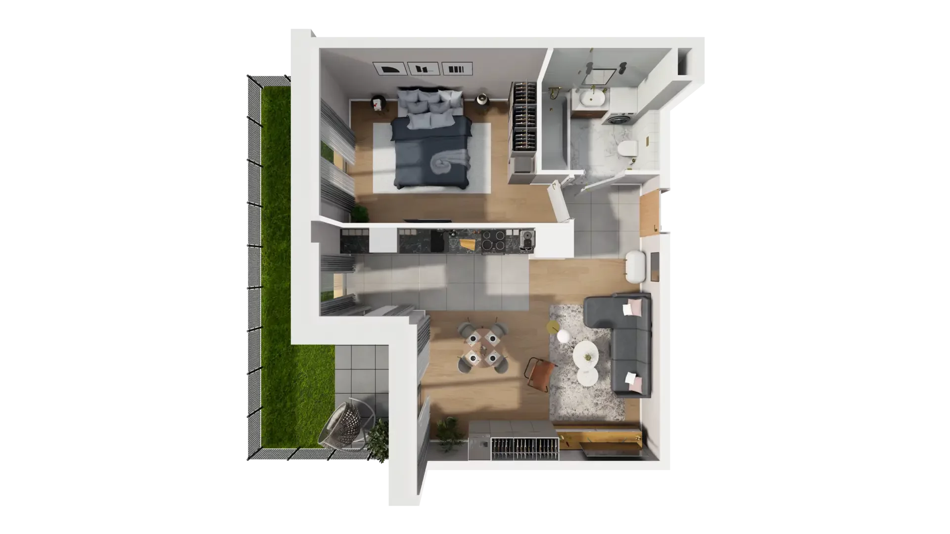 2 pokoje, mieszkanie 47,86 m², parter, oferta nr E.0.4, ATAL Parkowa, Poznań, Nowe Miasto, Osiedle Warszawskie, ul. Mogileńska
