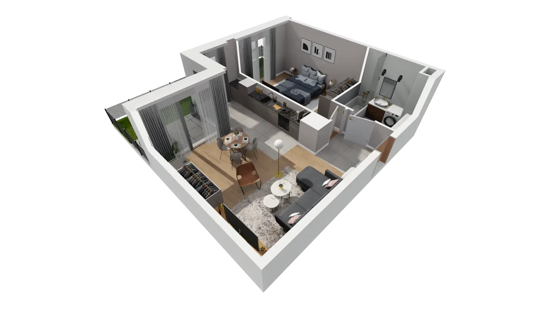 2 pokoje, mieszkanie 47,86 m², parter, oferta nr E.0.4, ATAL Parkowa, Poznań, Nowe Miasto, Osiedle Warszawskie, ul. Mogileńska