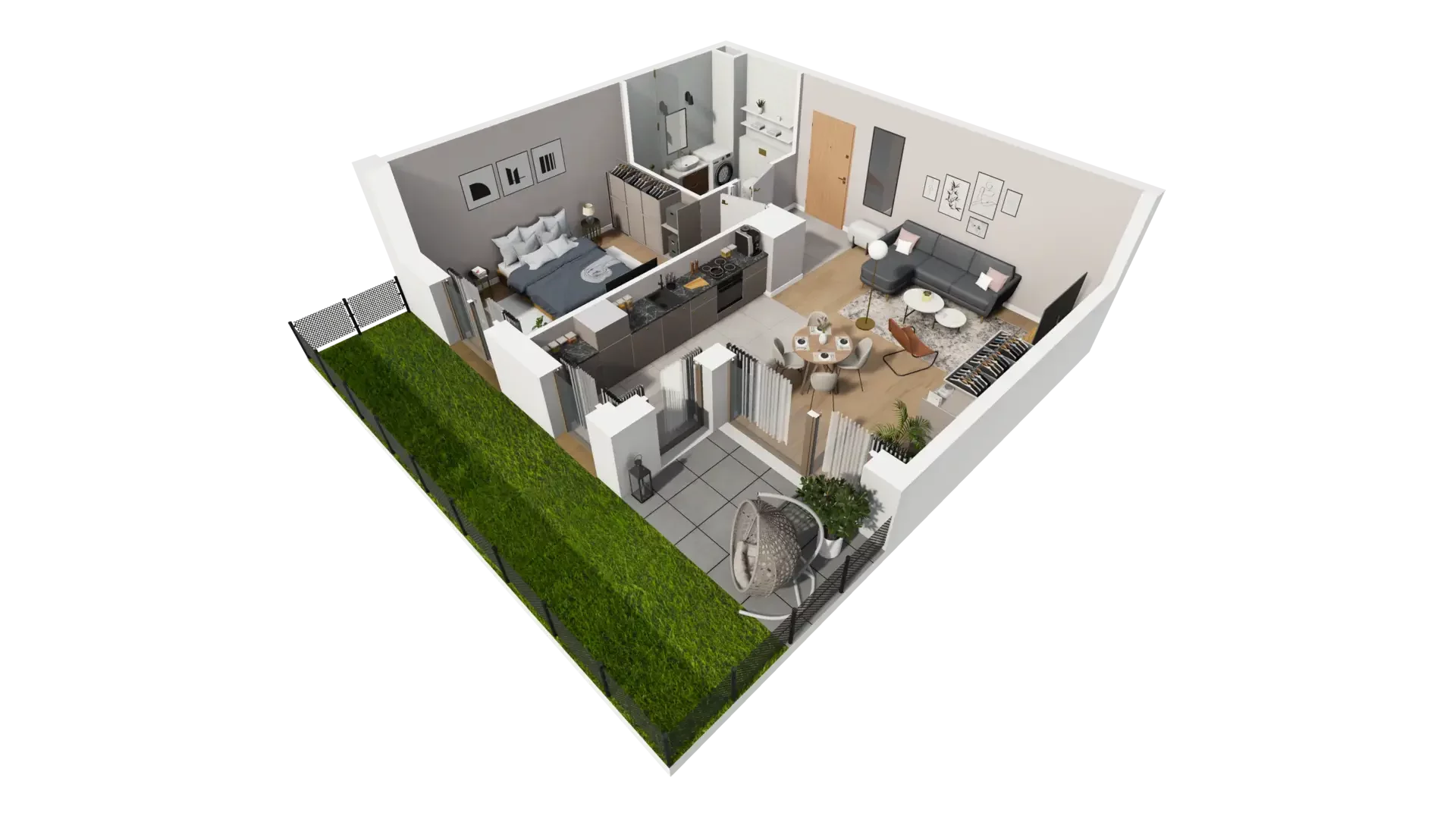 2 pokoje, mieszkanie 47,86 m², parter, oferta nr E.0.4, ATAL Parkowa, Poznań, Nowe Miasto, Osiedle Warszawskie, ul. Mogileńska