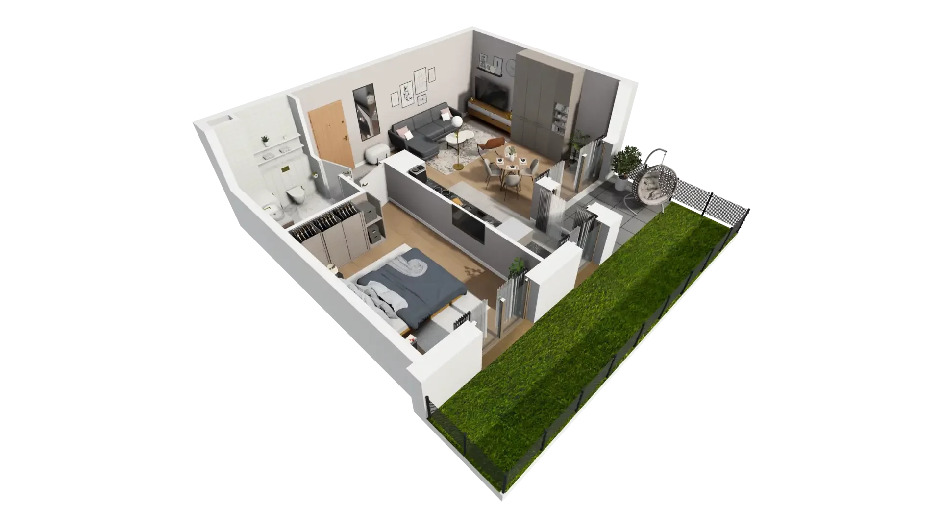 2 pokoje, mieszkanie 47,86 m², parter, oferta nr E.0.4, ATAL Parkowa, Poznań, Nowe Miasto, Osiedle Warszawskie, ul. Mogileńska