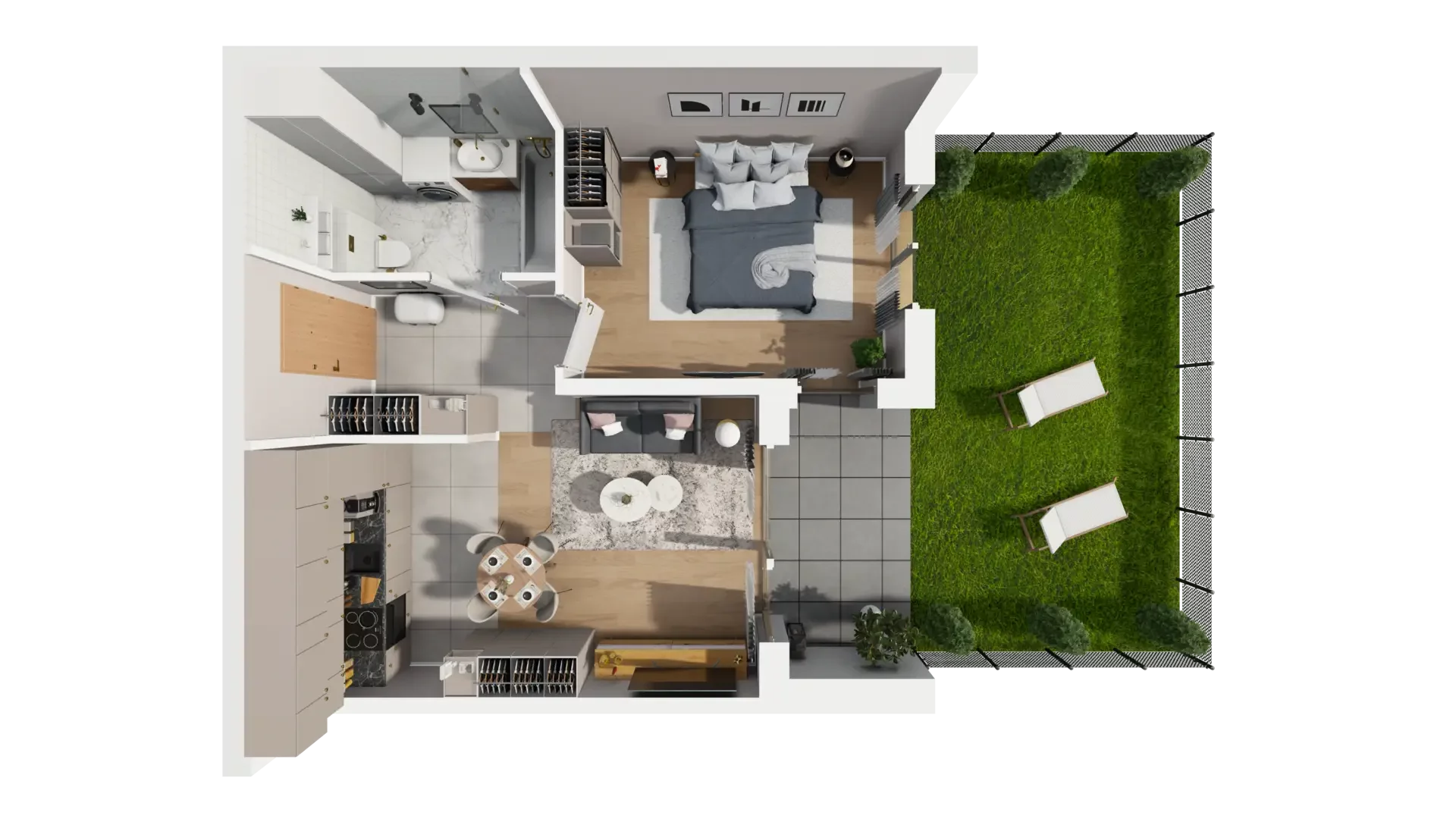 2 pokoje, mieszkanie 40,99 m², parter, oferta nr F.0.1, ATAL Parkowa, Poznań, Nowe Miasto, Osiedle Warszawskie, ul. Mogileńska