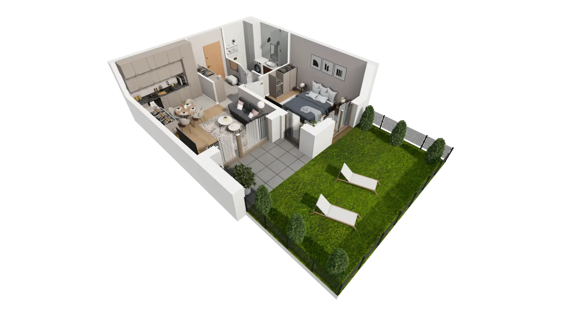 2 pokoje, mieszkanie 40,99 m², parter, oferta nr F.0.1, ATAL Parkowa, Poznań, Nowe Miasto, Osiedle Warszawskie, ul. Mogileńska