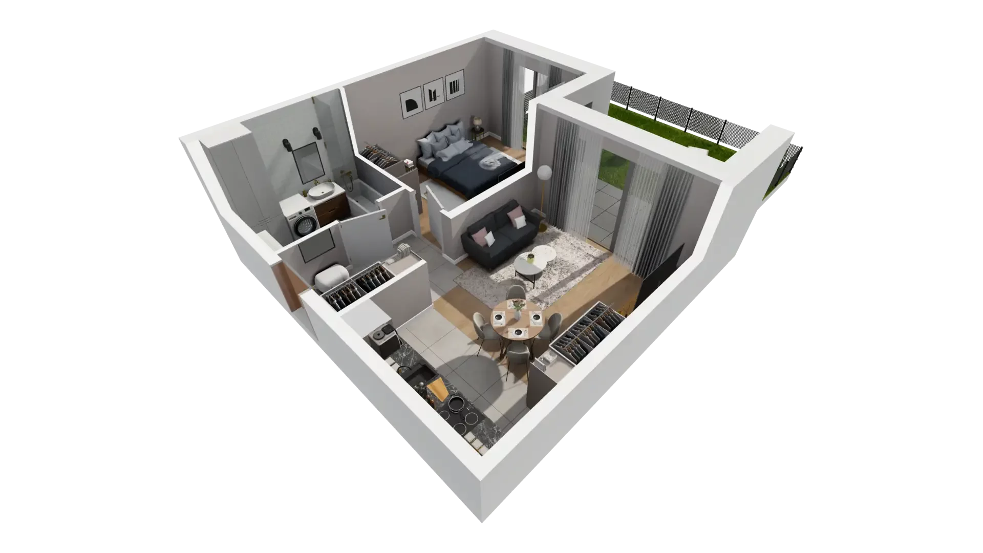 2 pokoje, mieszkanie 40,99 m², parter, oferta nr F.0.1, ATAL Parkowa, Poznań, Nowe Miasto, Osiedle Warszawskie, ul. Mogileńska