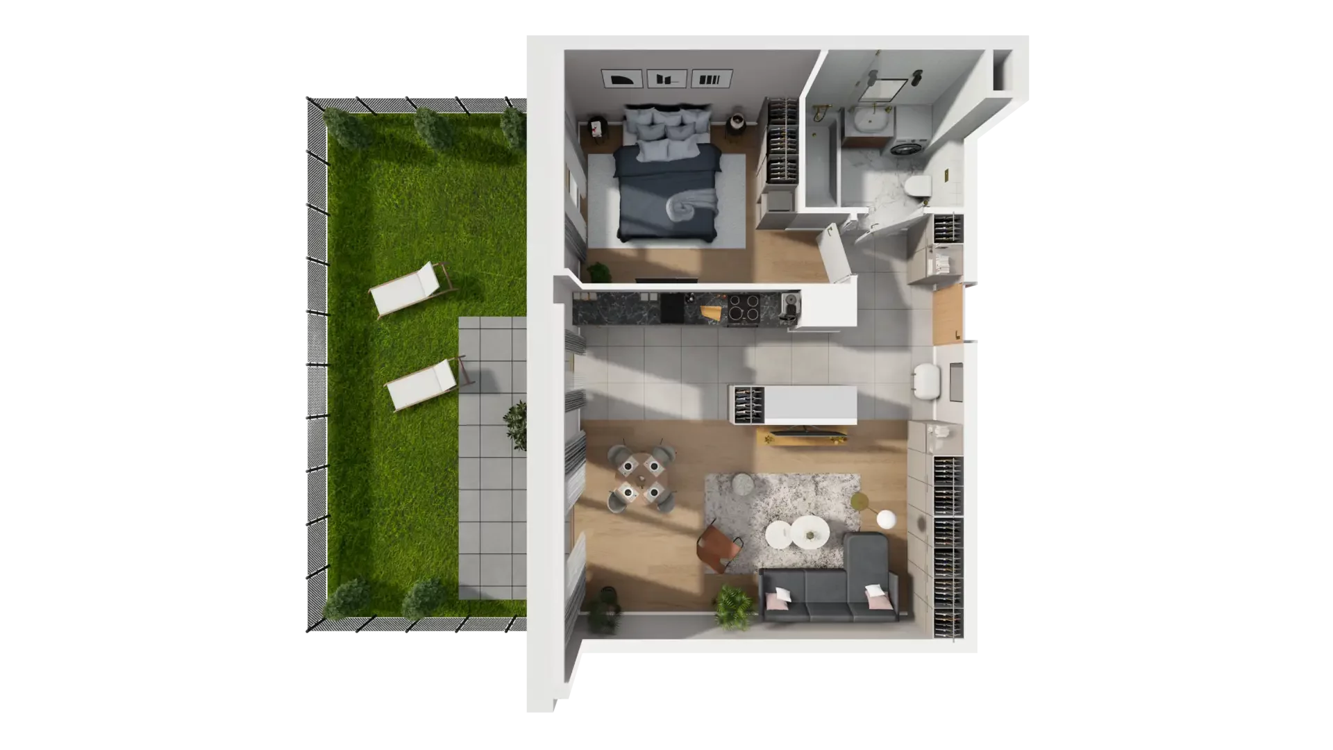 2 pokoje, mieszkanie 54,97 m², parter, oferta nr G.0.3, ATAL Parkowa, Poznań, Nowe Miasto, Osiedle Warszawskie, ul. Mogileńska