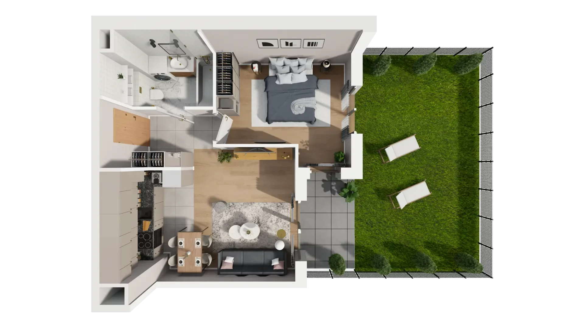 2 pokoje, mieszkanie 43,47 m², parter, oferta nr I.0.2, ATAL Parkowa, Poznań, Nowe Miasto, Osiedle Warszawskie, ul. Mogileńska