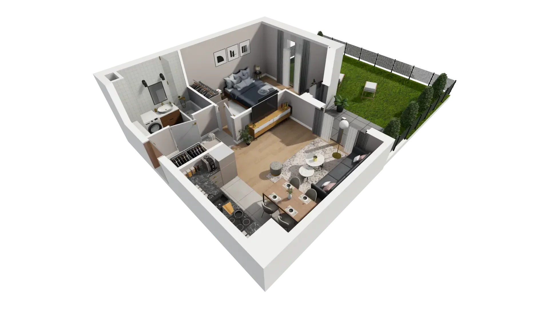 2 pokoje, mieszkanie 43,47 m², parter, oferta nr I.0.2, ATAL Parkowa, Poznań, Nowe Miasto, Osiedle Warszawskie, ul. Mogileńska