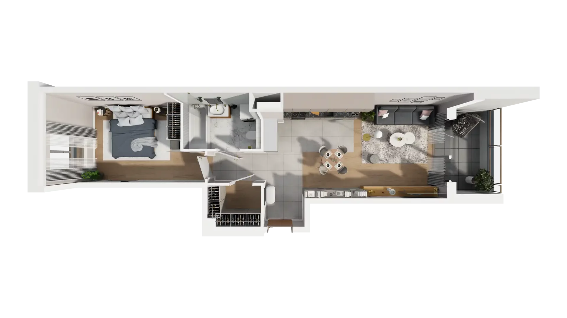2 pokoje, mieszkanie 51,93 m², piętro 1, oferta nr F.1.1, ATAL Parkowa, Poznań, Nowe Miasto, Osiedle Warszawskie, ul. Mogileńska