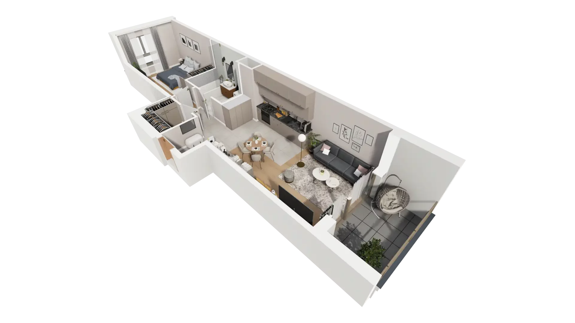 2 pokoje, mieszkanie 51,93 m², piętro 1, oferta nr F.1.1, ATAL Parkowa, Poznań, Nowe Miasto, Osiedle Warszawskie, ul. Mogileńska