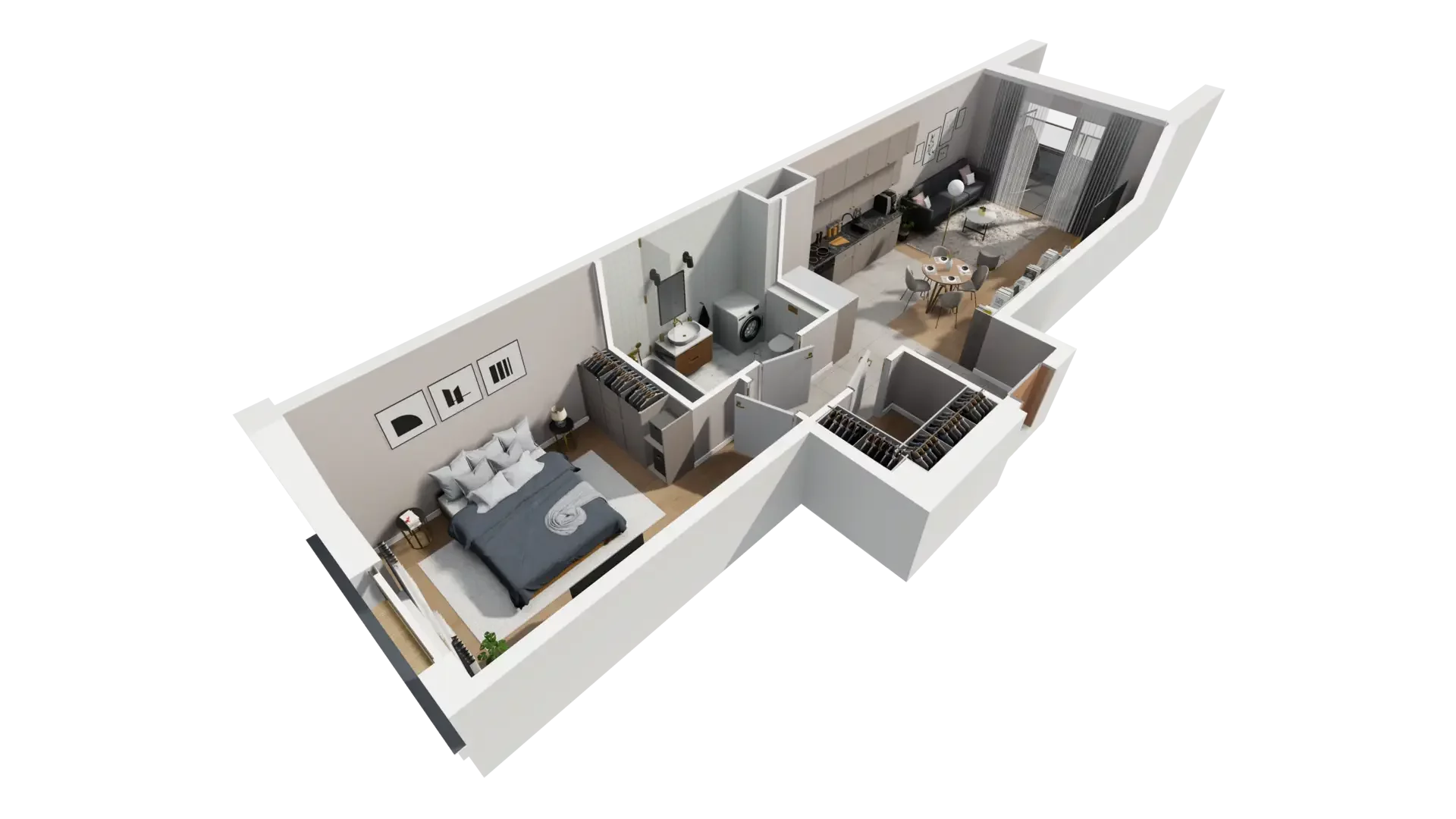 2 pokoje, mieszkanie 51,93 m², piętro 1, oferta nr F.1.1, ATAL Parkowa, Poznań, Nowe Miasto, Osiedle Warszawskie, ul. Mogileńska