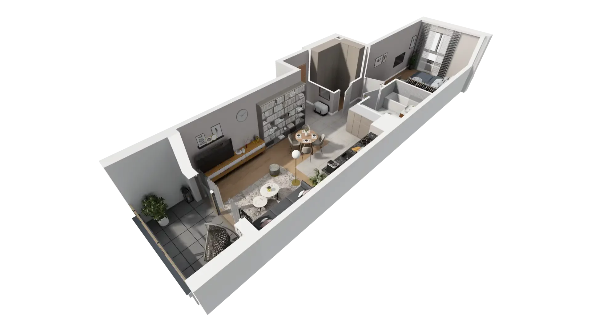 2 pokoje, mieszkanie 51,93 m², piętro 1, oferta nr F.1.1, ATAL Parkowa, Poznań, Nowe Miasto, Osiedle Warszawskie, ul. Mogileńska
