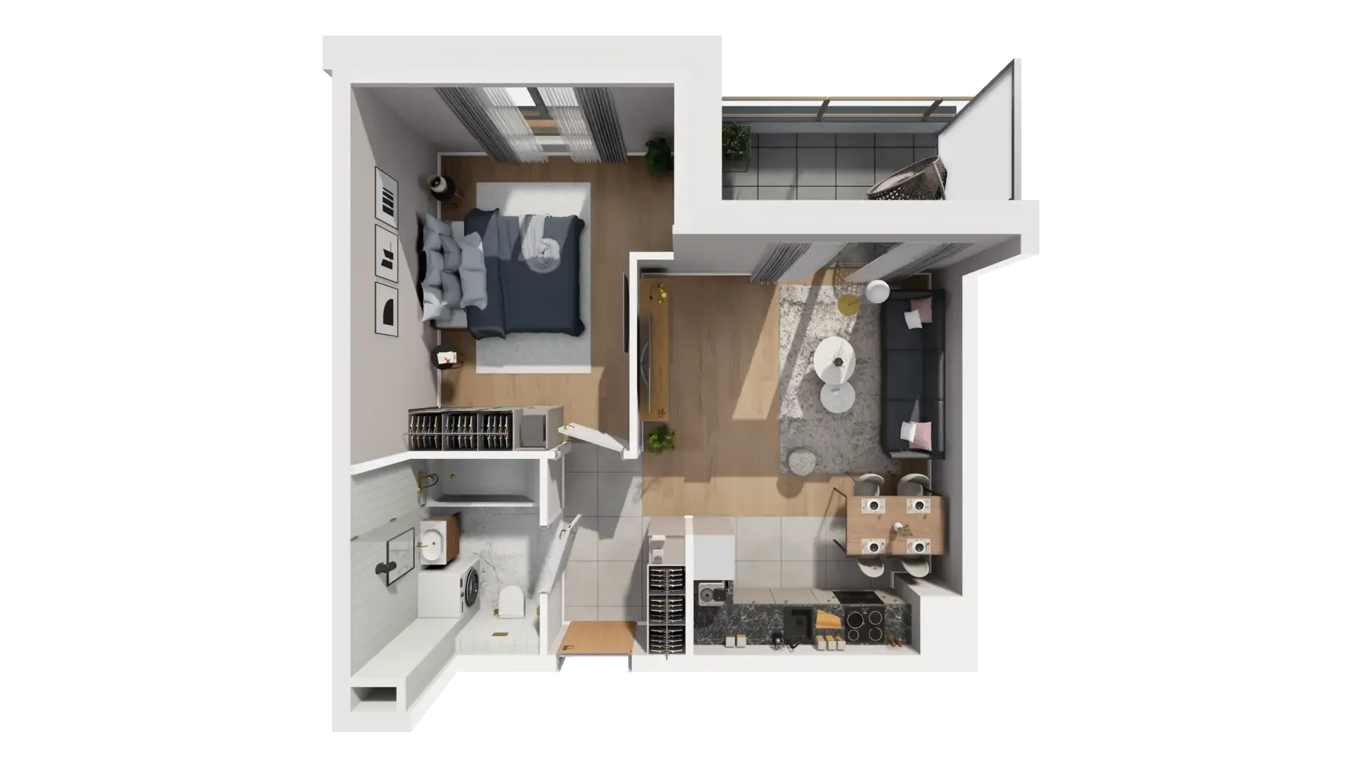 2 pokoje, mieszkanie 43,47 m², piętro 1, oferta nr I.1.4, ATAL Parkowa, Poznań, Nowe Miasto, Osiedle Warszawskie, ul. Mogileńska