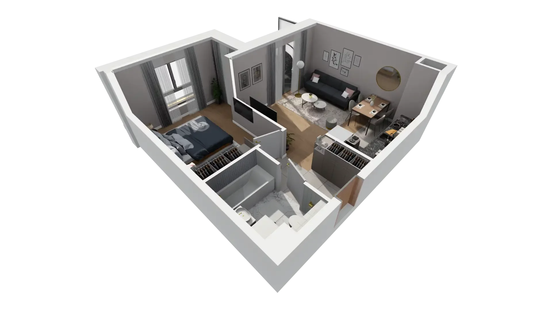 2 pokoje, mieszkanie 43,47 m², piętro 1, oferta nr I.1.4, ATAL Parkowa, Poznań, Nowe Miasto, Osiedle Warszawskie, ul. Mogileńska