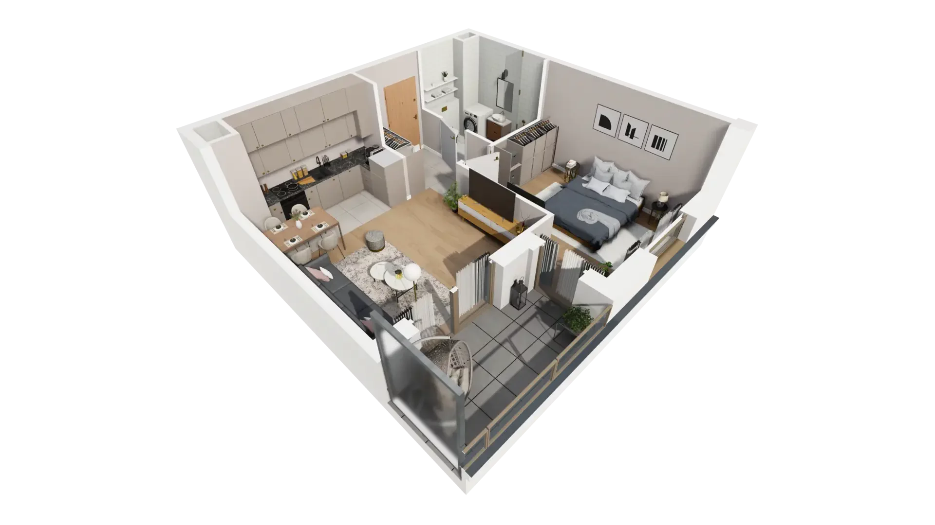 2 pokoje, mieszkanie 43,47 m², piętro 1, oferta nr I.1.4, ATAL Parkowa, Poznań, Nowe Miasto, Osiedle Warszawskie, ul. Mogileńska
