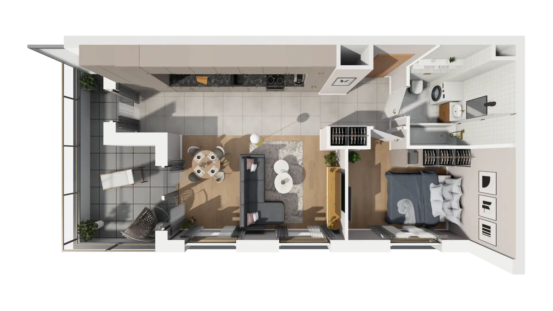 2 pokoje, mieszkanie 48,55 m², piętro 2, oferta nr I.2.2, ATAL Parkowa, Poznań, Nowe Miasto, Osiedle Warszawskie, ul. Mogileńska