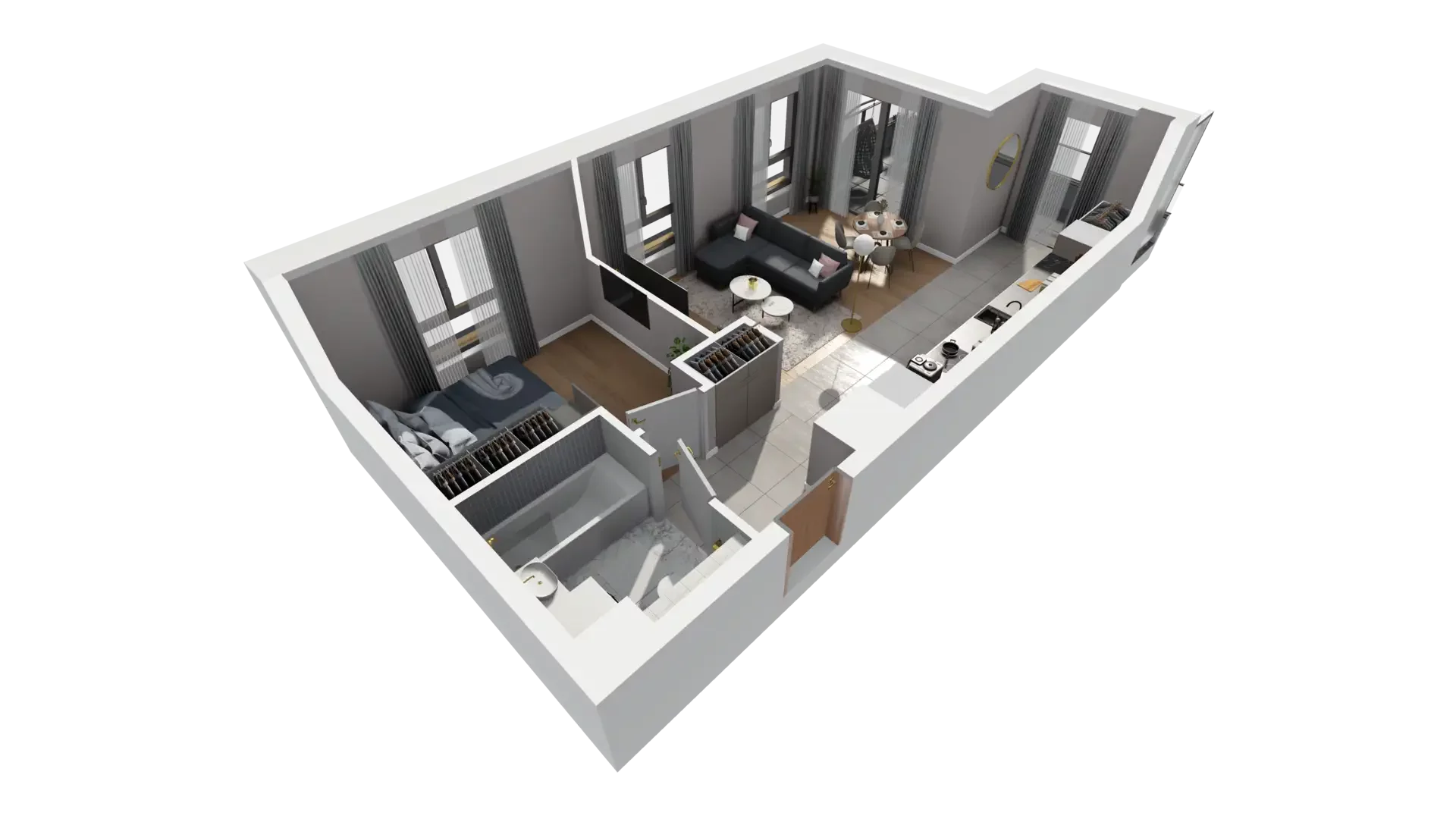 2 pokoje, mieszkanie 48,55 m², piętro 2, oferta nr I.2.2, ATAL Parkowa, Poznań, Nowe Miasto, Osiedle Warszawskie, ul. Mogileńska